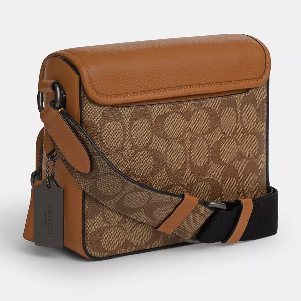 TÚI ĐEO CHÉO COACH NAM SULLIVAN FLAP CROSSBODY BAG IN COLORBLOCK SIGNATURE CANVAS CS604 5