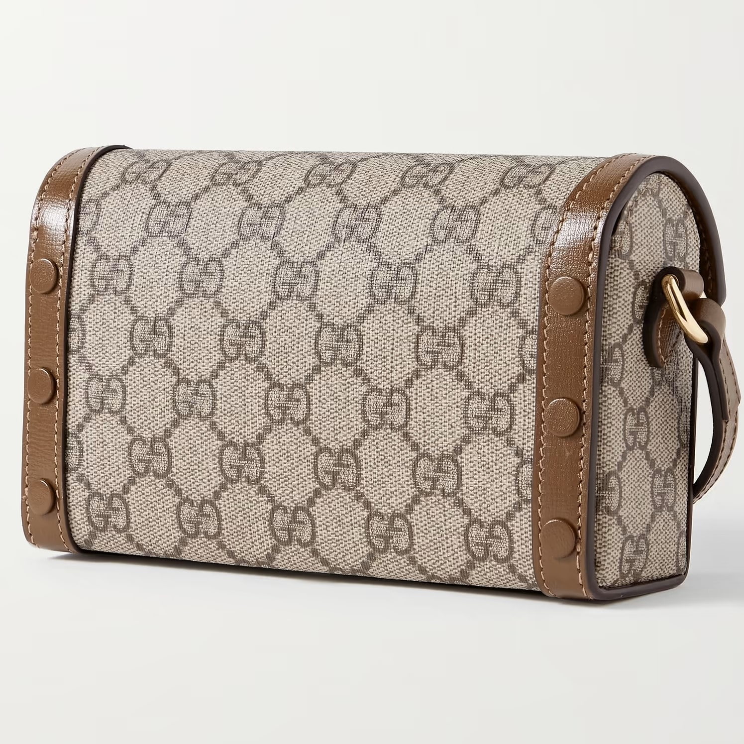 TÚI ĐEO CHÉO NỮ GUCCI HORSEBIT 1955 BROWN LEATHER TRIMMED PRINTED COATED CANVAS SHOULDER BAG 5