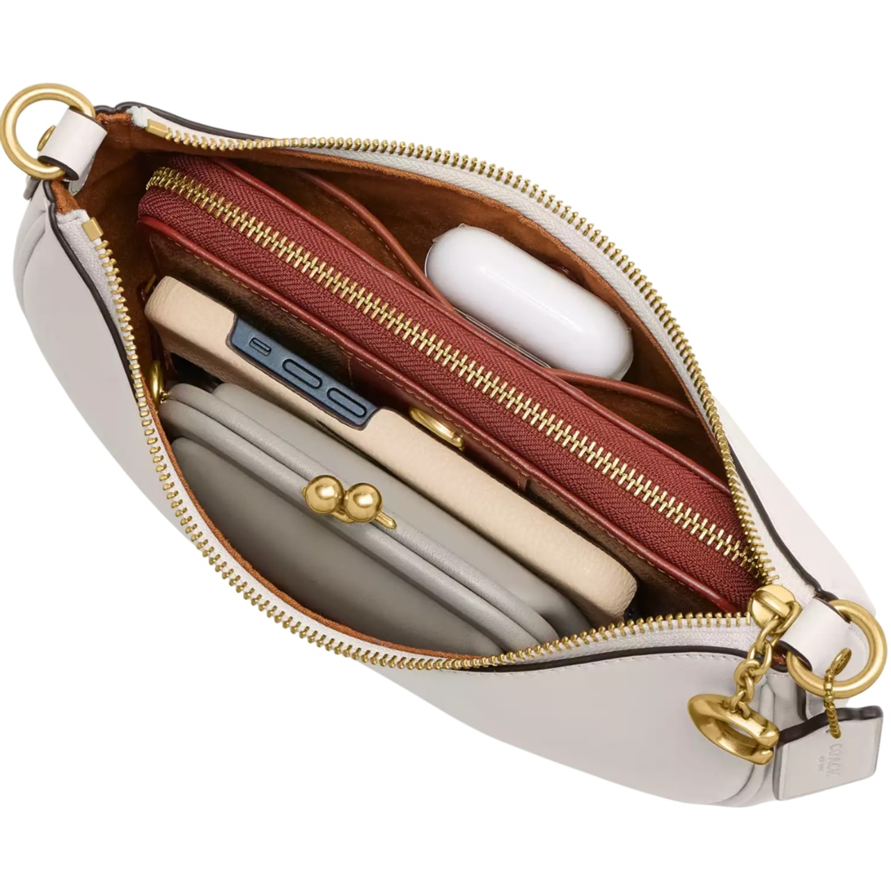 Túi kẹp nách Coach Mira Shoulder Bag Brass Chalk CM583 1