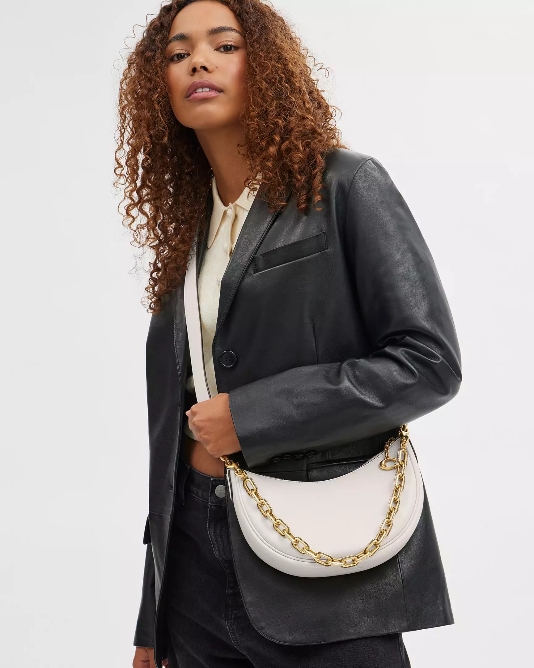 Túi kẹp nách Coach Mira Shoulder Bag Brass Chalk CM583 6