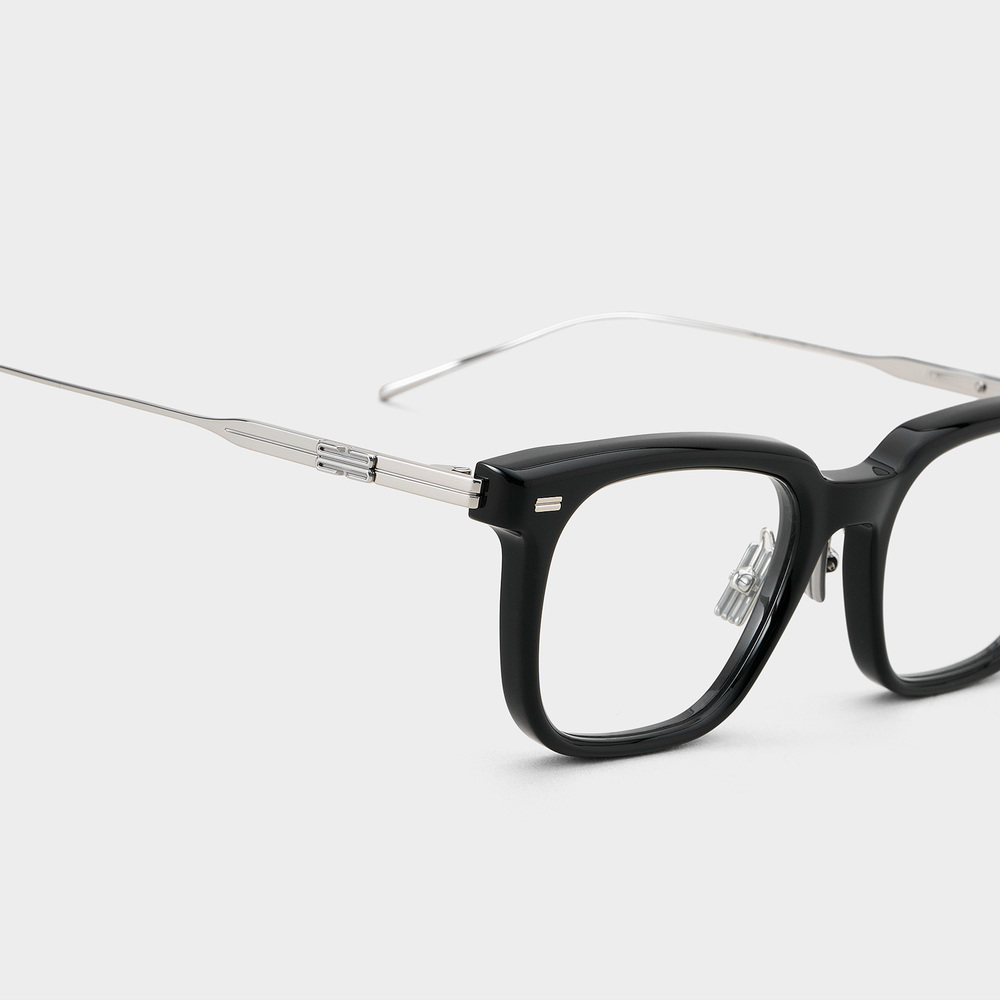 Mắt kính giả cận unisex Gentle Monster Zin 01 Clear Lenses Square Shape Black Acetate Frame 11