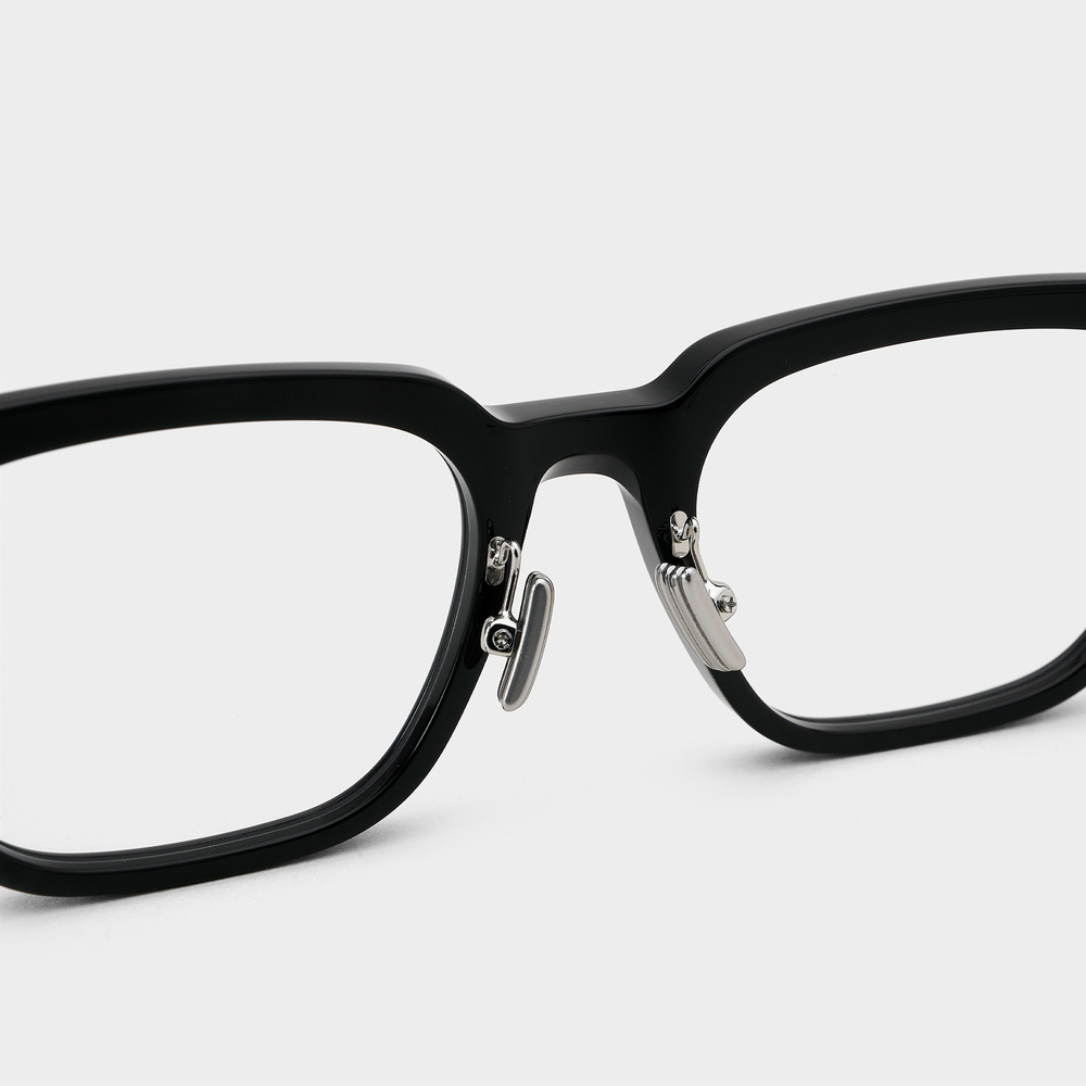 Mắt kính giả cận unisex Gentle Monster Zin 01 Clear Lenses Square Shape Black Acetate Frame 14