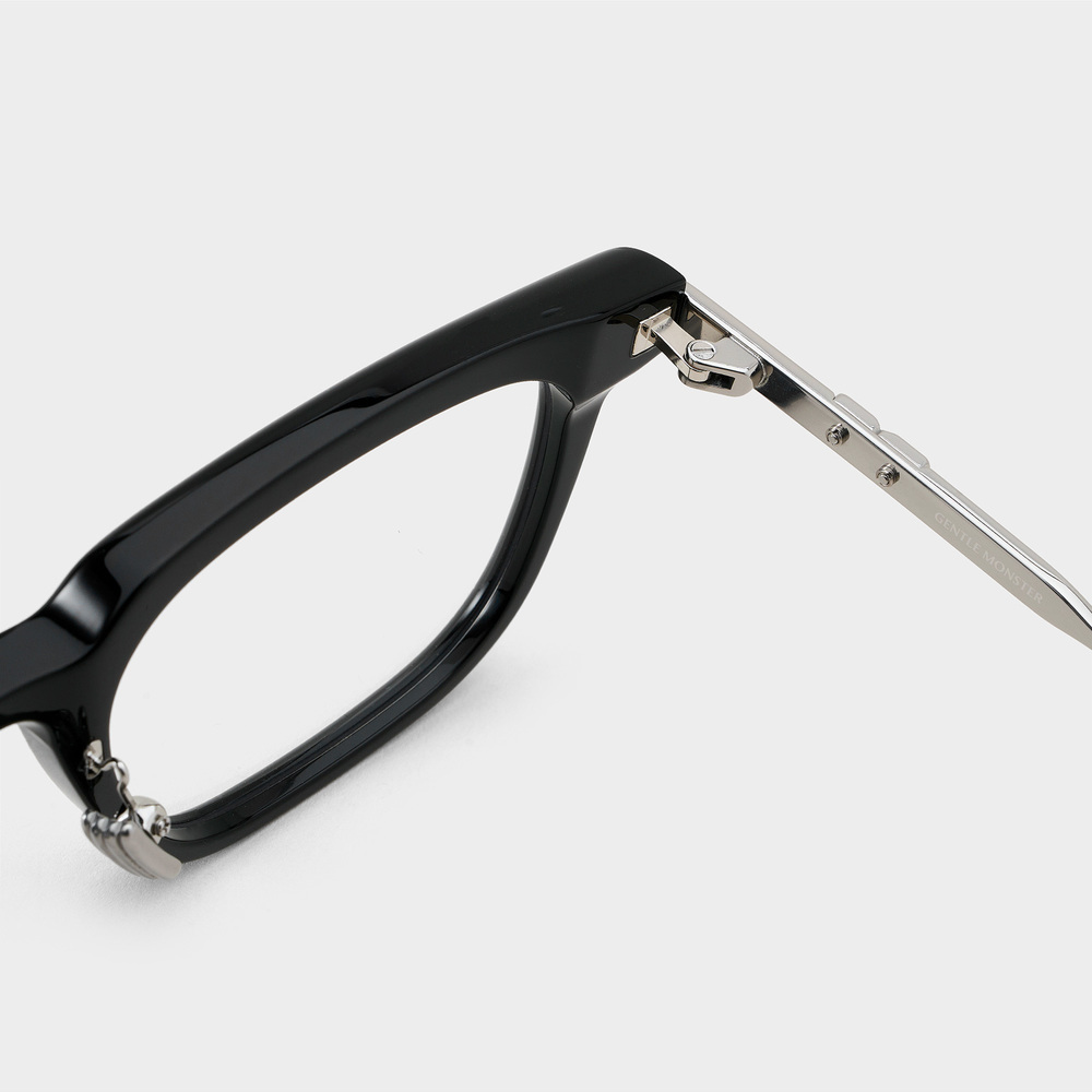 Mắt kính giả cận unisex Gentle Monster Zin 01 Clear Lenses Square Shape Black Acetate Frame 16