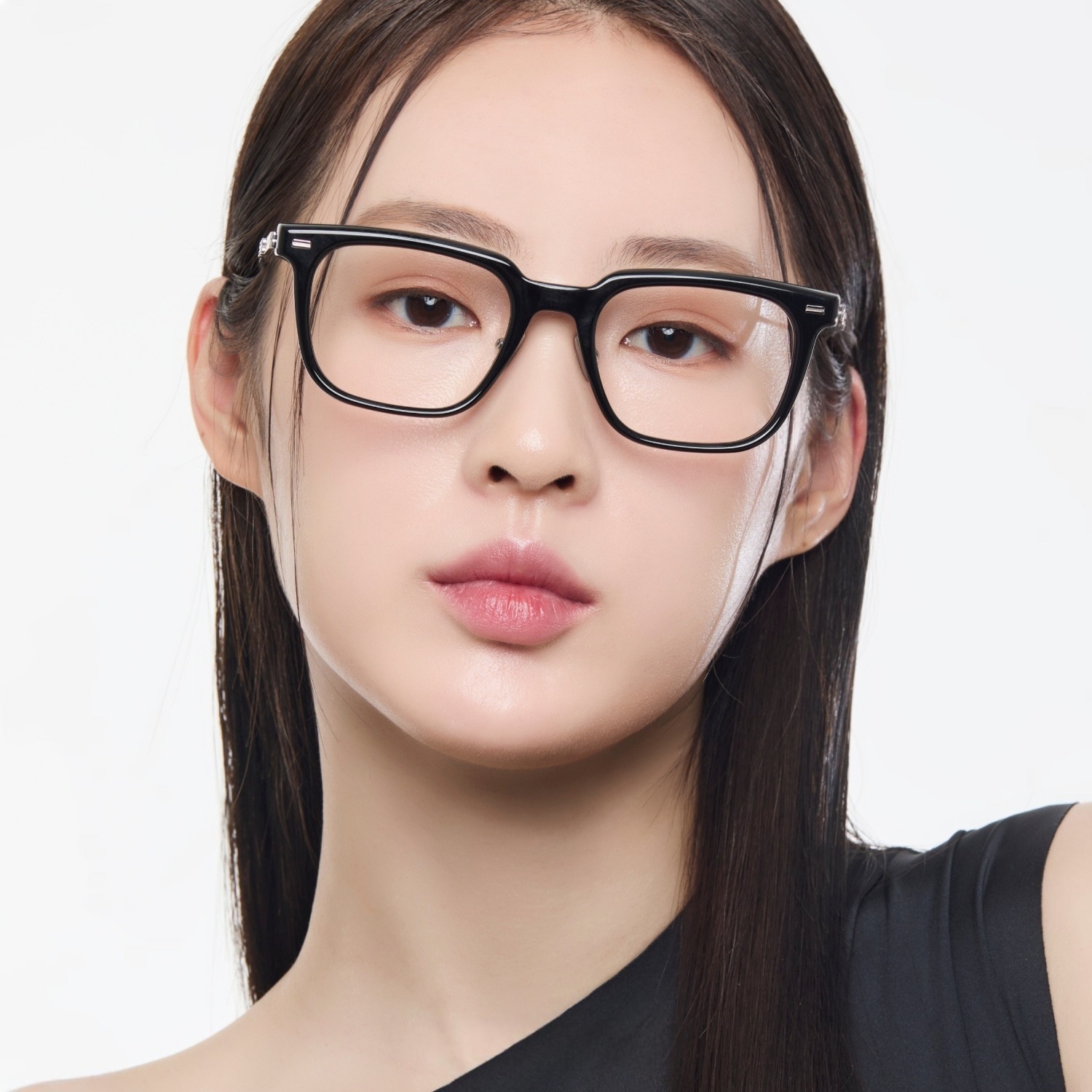Mắt kính giả cận unisex Gentle Monster Zin 01 Clear Lenses Square Shape Black Acetate Frame 15