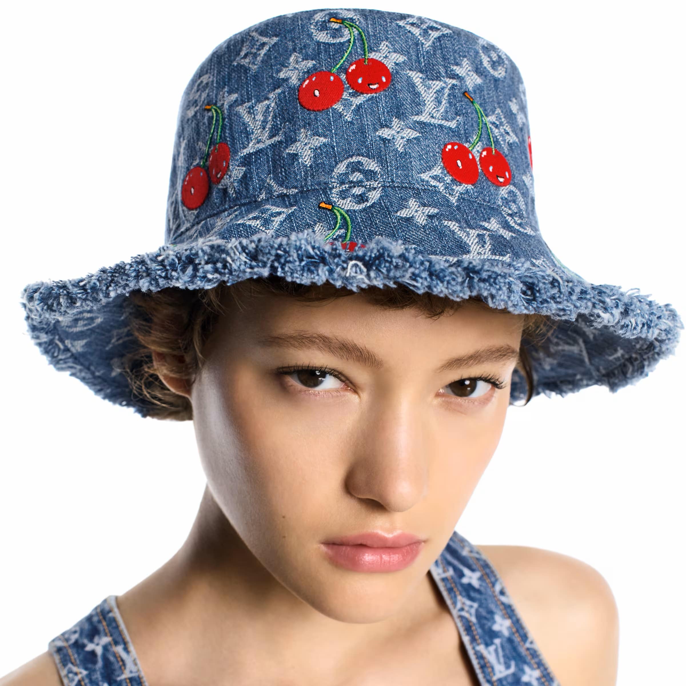 Mũ Louis Vuitton Cherry LV x TM Denim Cerise Bucket Hat 2