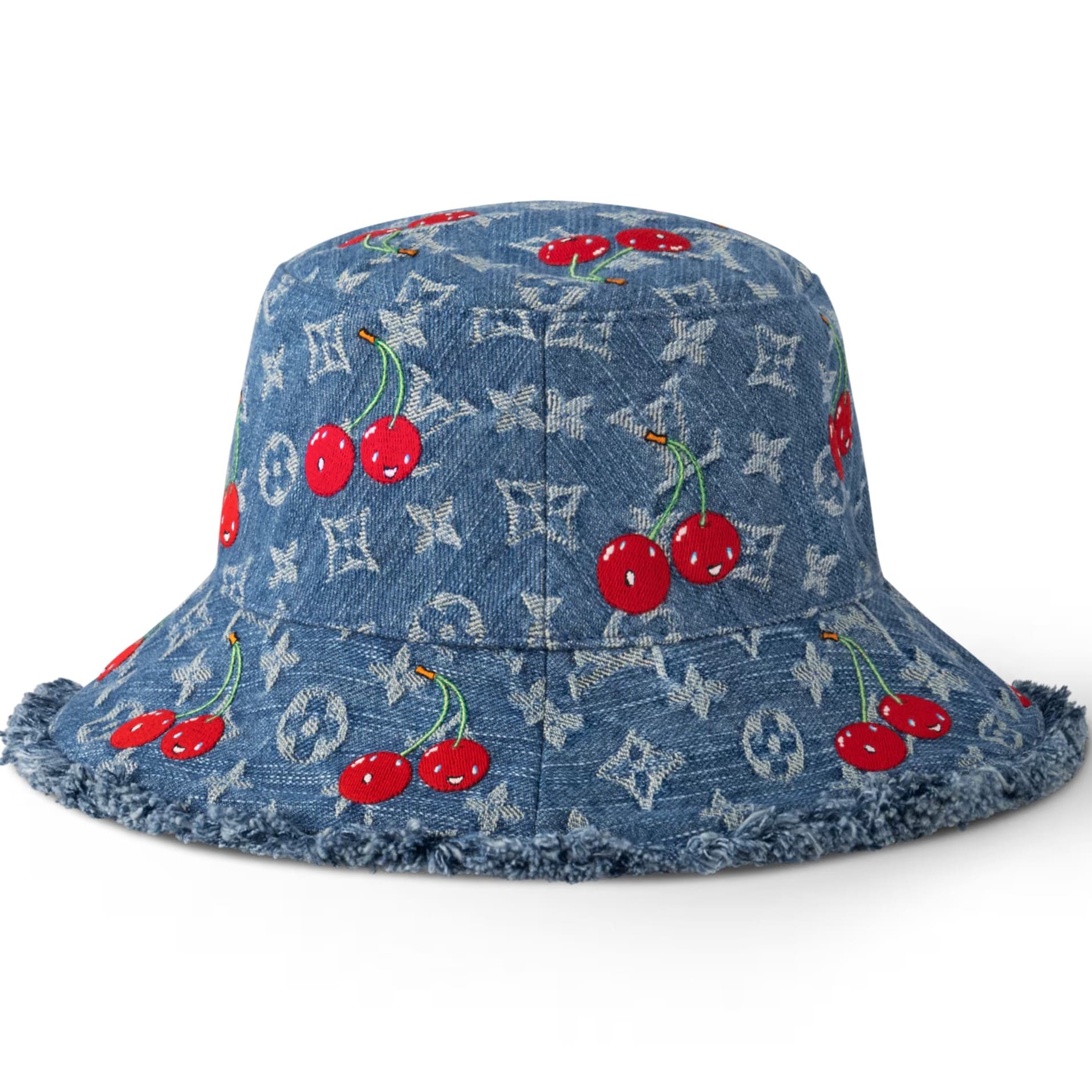 Mũ Louis Vuitton Cherry LV x TM Denim Cerise Bucket Hat 3
