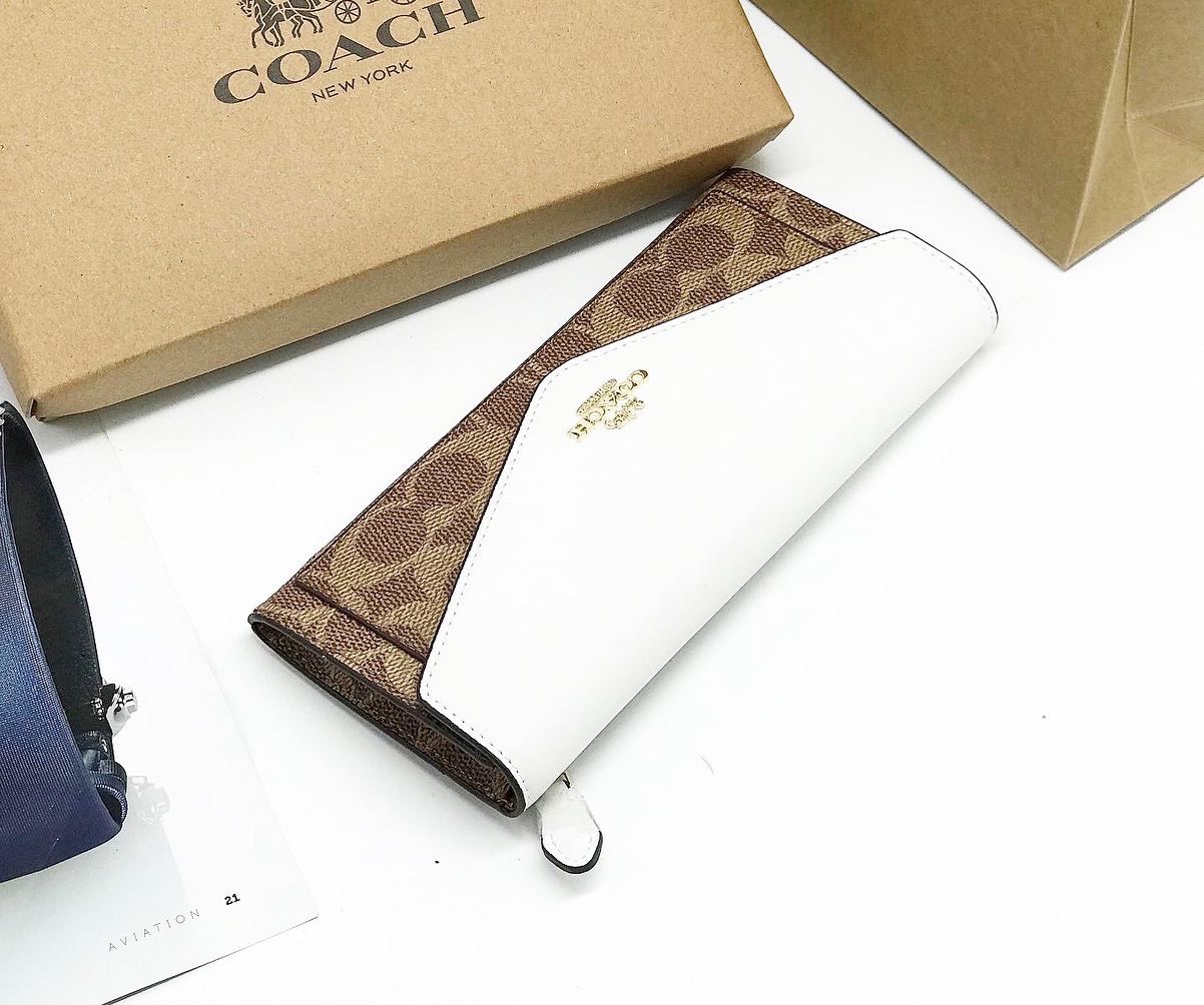VÍ NỮ DÀI COACH CAO CẤP | COACH SOFT WALLET IN COLORBLOCK SIGNATURE CANVAS 3