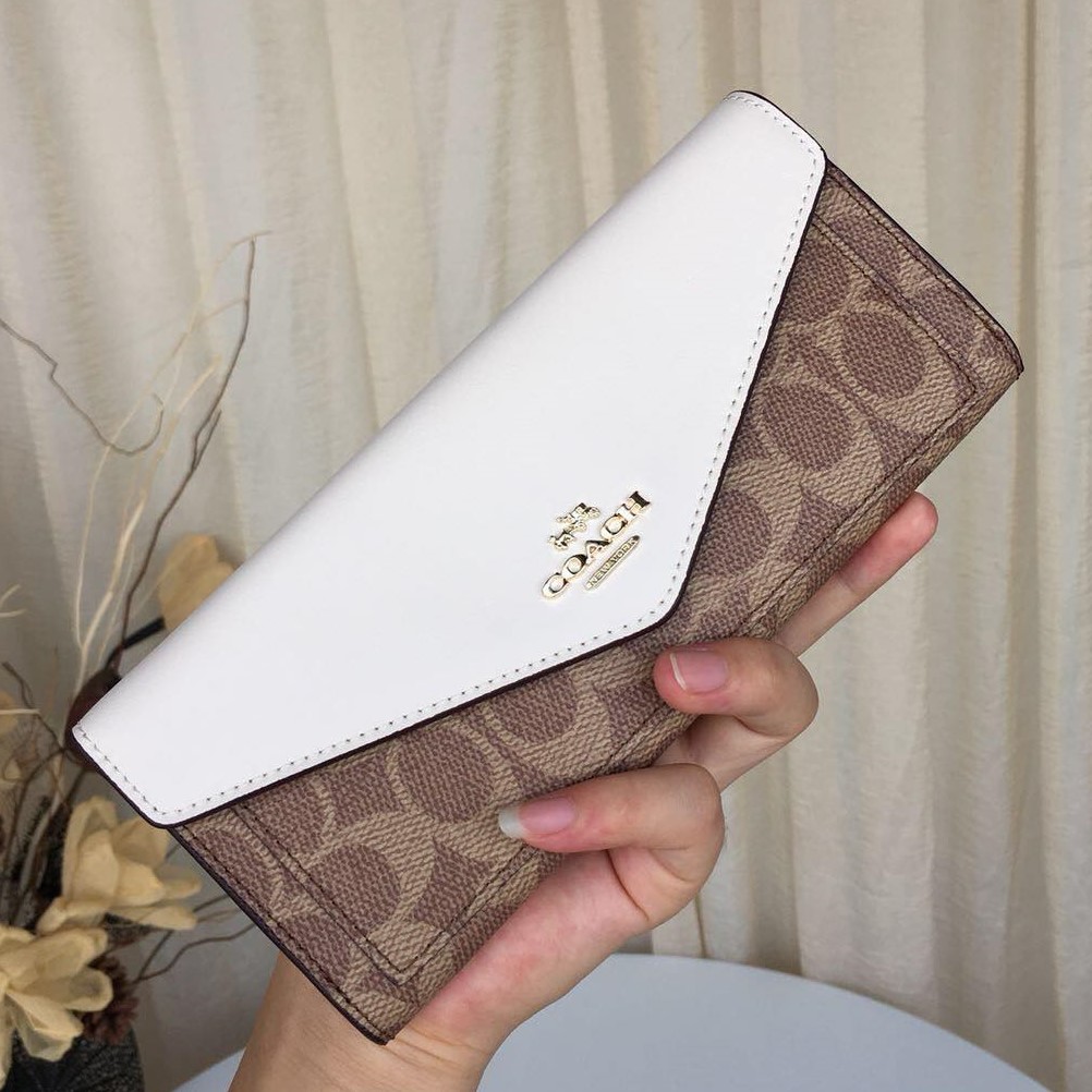VÍ NỮ DÀI COACH CAO CẤP | COACH SOFT WALLET IN COLORBLOCK SIGNATURE CANVAS 6