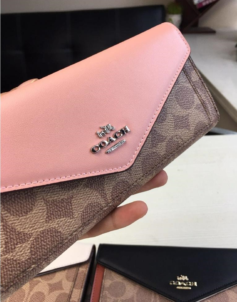 VÍ NỮ DÀI COACH CAO CẤP | COACH SOFT WALLET IN COLORBLOCK SIGNATURE CANVAS 8