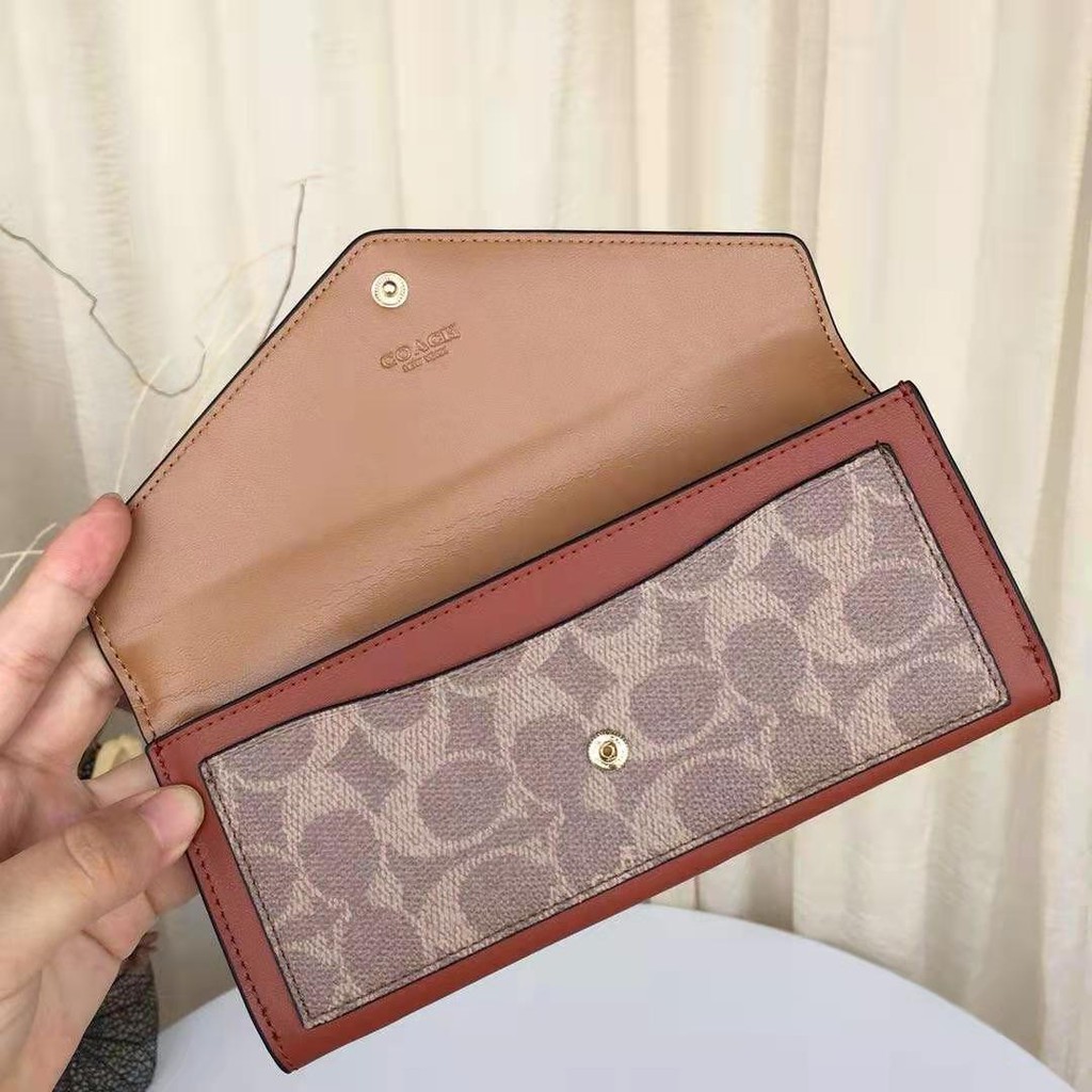 VÍ NỮ DÀI COACH CAO CẤP | COACH SOFT WALLET IN COLORBLOCK SIGNATURE CANVAS 10
