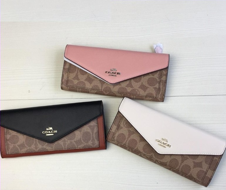VÍ NỮ DÀI COACH CAO CẤP | COACH SOFT WALLET IN COLORBLOCK SIGNATURE CANVAS 11