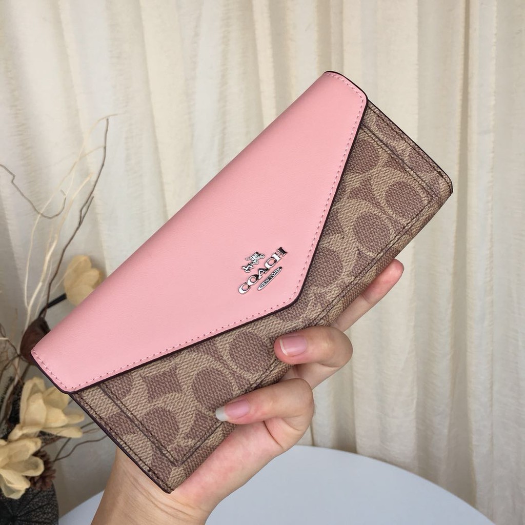 VÍ NỮ DÀI COACH CAO CẤP | COACH SOFT WALLET IN COLORBLOCK SIGNATURE CANVAS 13
