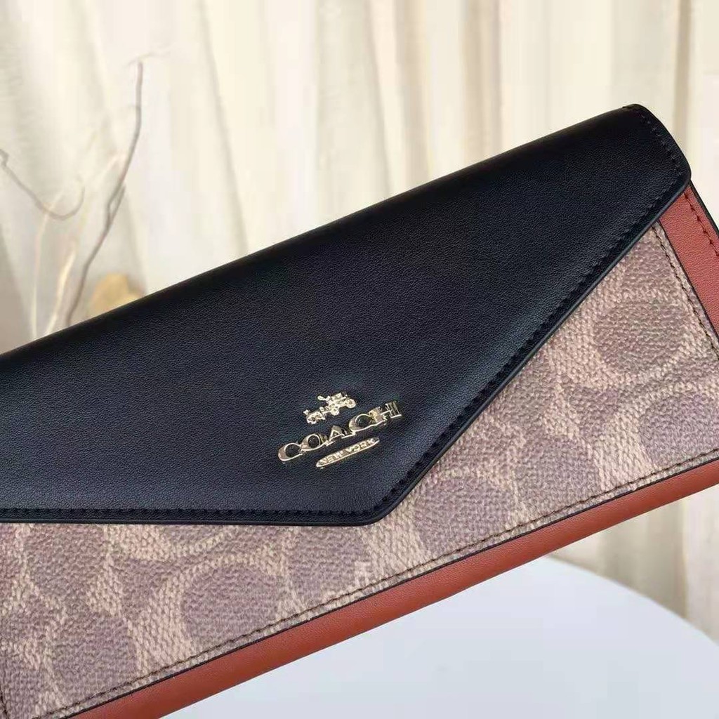 VÍ NỮ DÀI COACH CAO CẤP | COACH SOFT WALLET IN COLORBLOCK SIGNATURE CANVAS 14