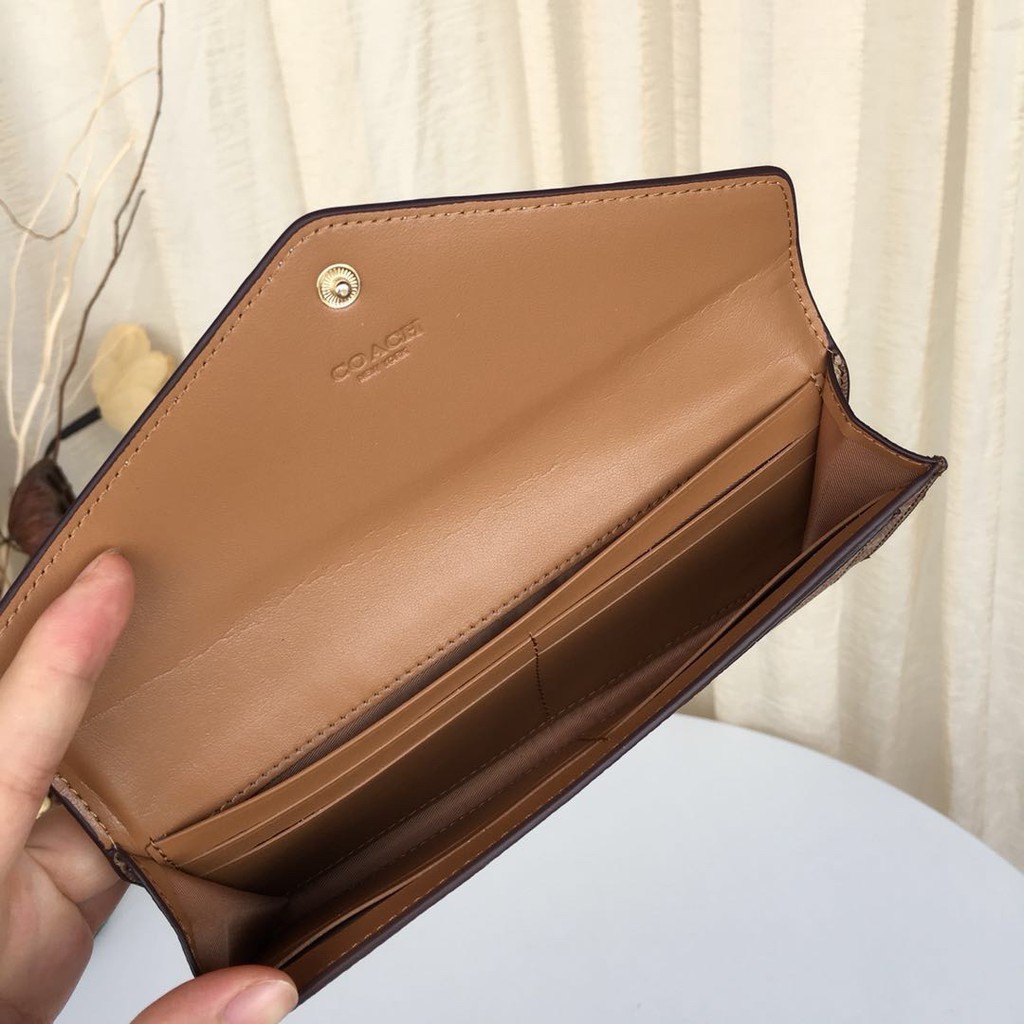 VÍ NỮ DÀI COACH CAO CẤP | COACH SOFT WALLET IN COLORBLOCK SIGNATURE CANVAS 15