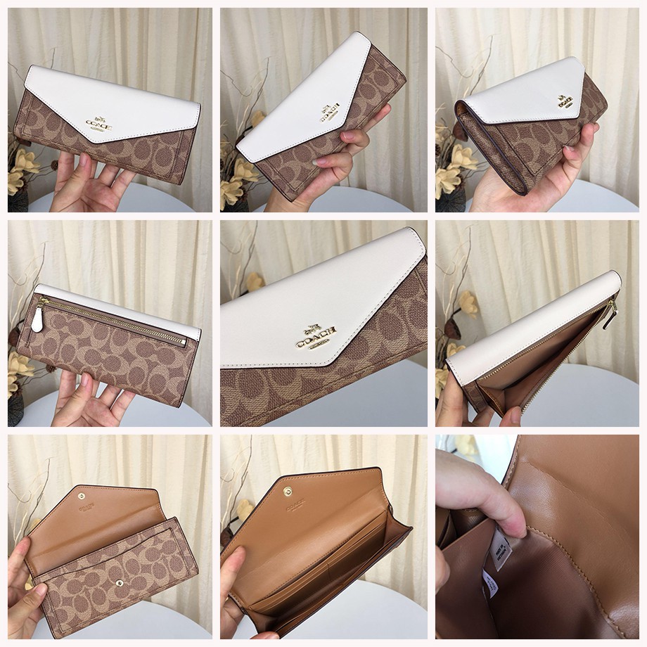 VÍ NỮ DÀI COACH CAO CẤP | COACH SOFT WALLET IN COLORBLOCK SIGNATURE CANVAS 21