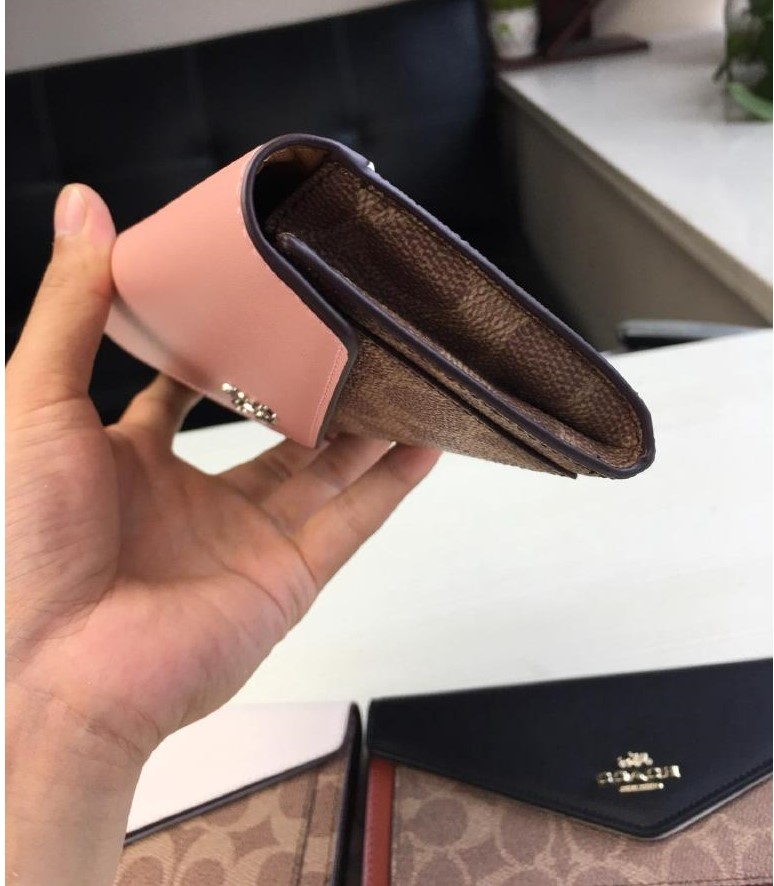 VÍ NỮ DÀI COACH CAO CẤP | COACH SOFT WALLET IN COLORBLOCK SIGNATURE CANVAS 22