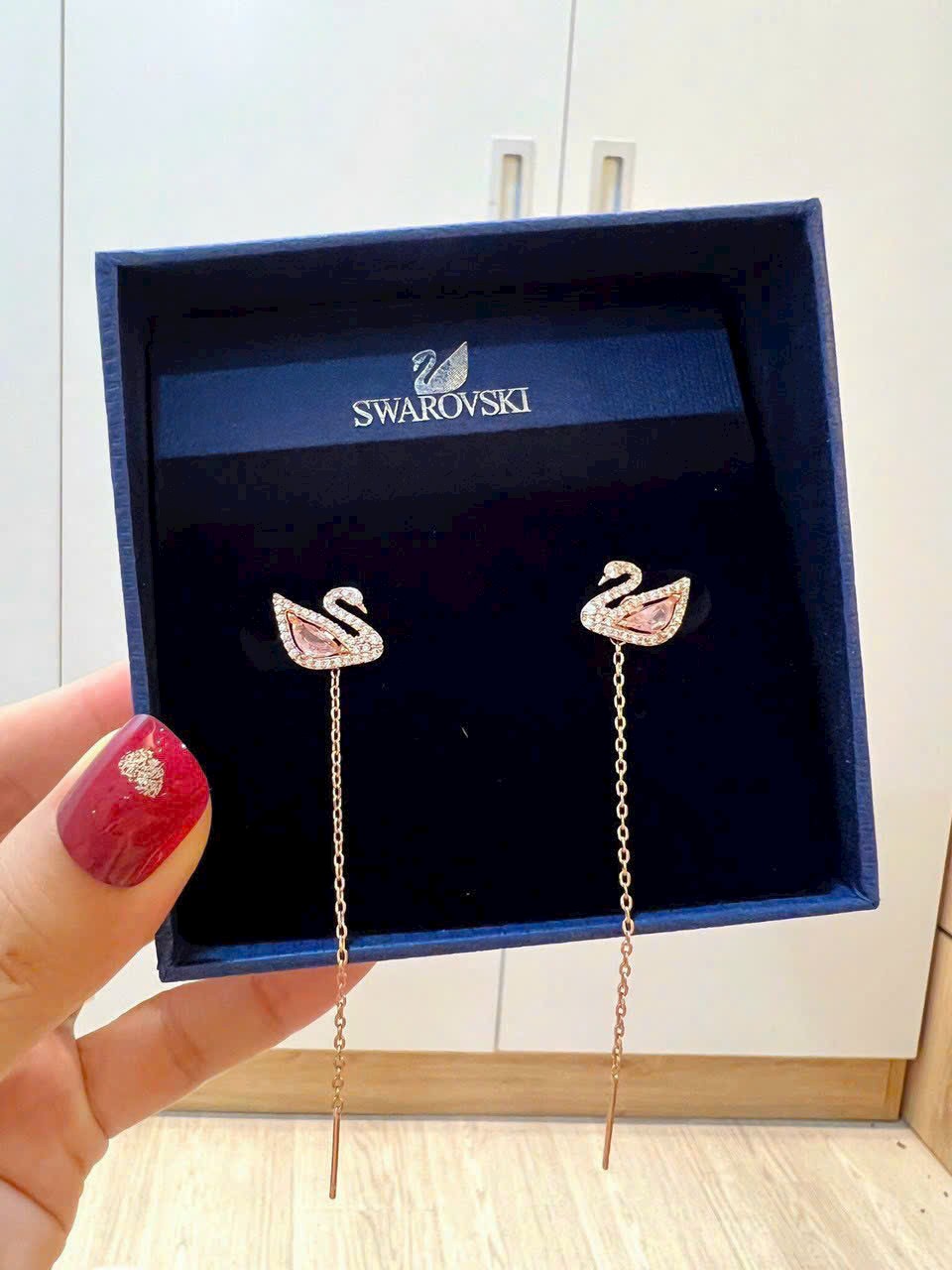 COMBO DÂY CHUYỀN VÒNG ĐEO TAY SWAROVSKI DAZZLING SWAN NECKLACE MULTI-COLORED ROSE-GOLD TONE PLATED 5469989 1