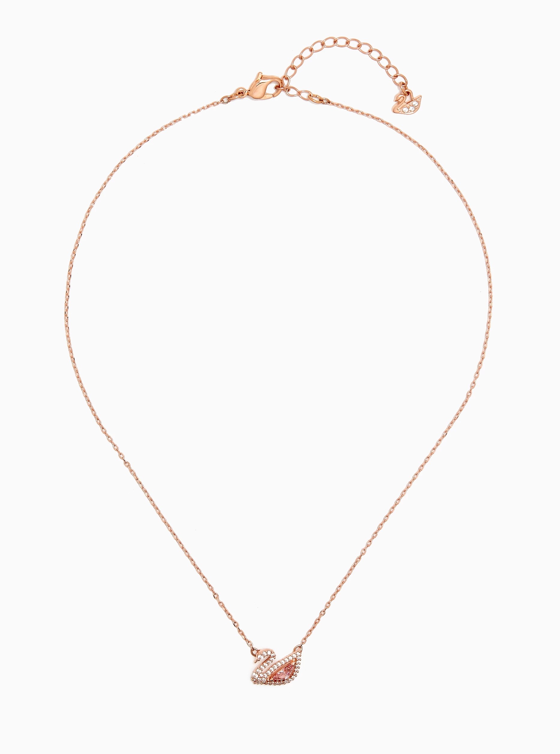 COMBO DÂY CHUYỀN VÒNG ĐEO TAY SWAROVSKI DAZZLING SWAN NECKLACE MULTI-COLORED ROSE-GOLD TONE PLATED 5469989 8