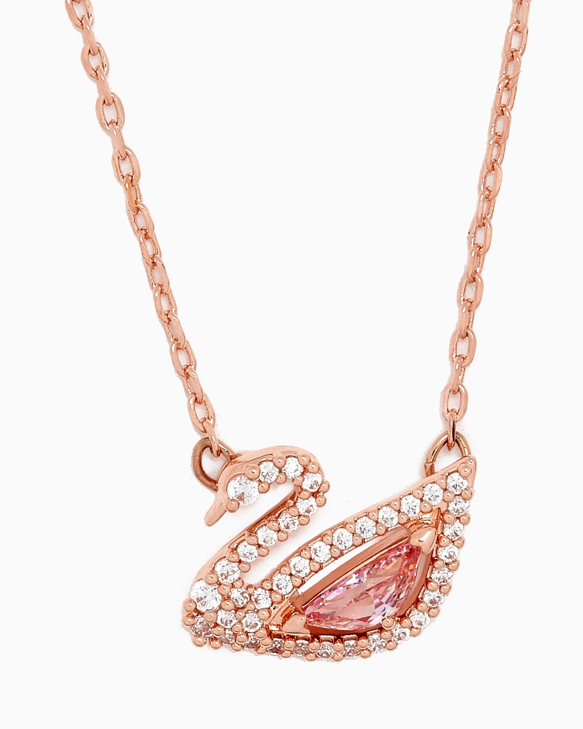 COMBO DÂY CHUYỀN VÒNG ĐEO TAY SWAROVSKI DAZZLING SWAN NECKLACE MULTI-COLORED ROSE-GOLD TONE PLATED 5469989 12