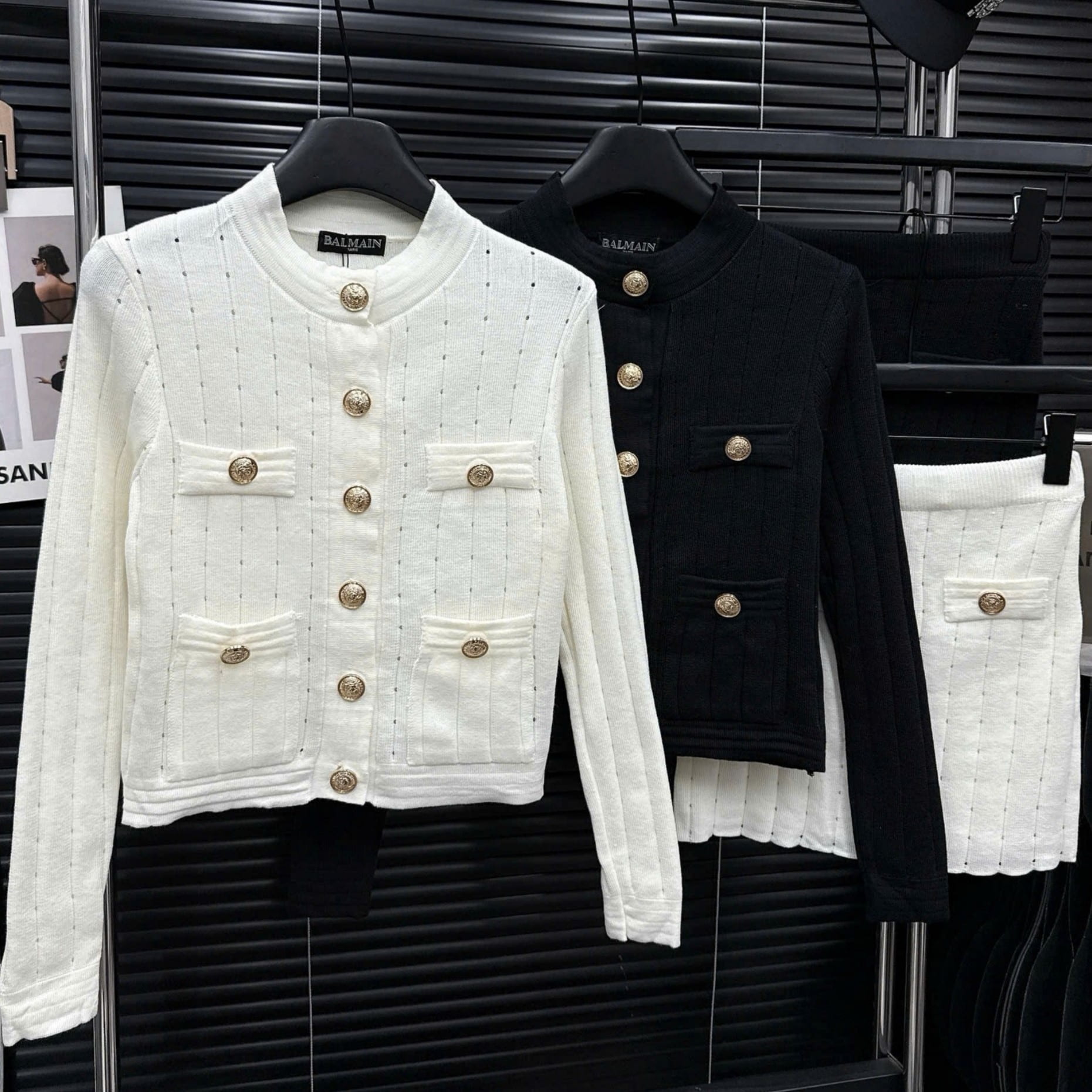 Combo áo tay dài váy ngắn Balmain 9