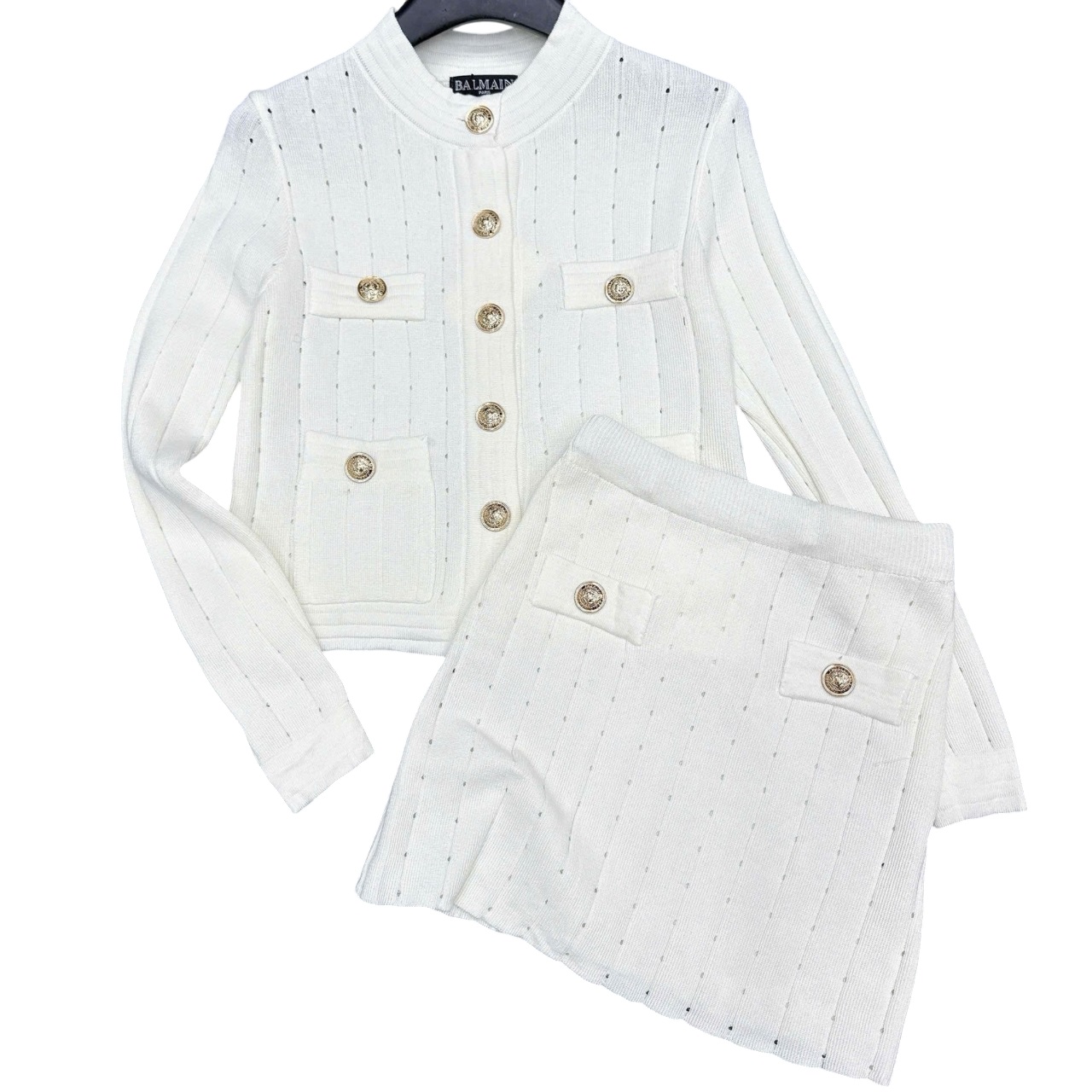 Combo áo tay dài váy ngắn Balmain 13