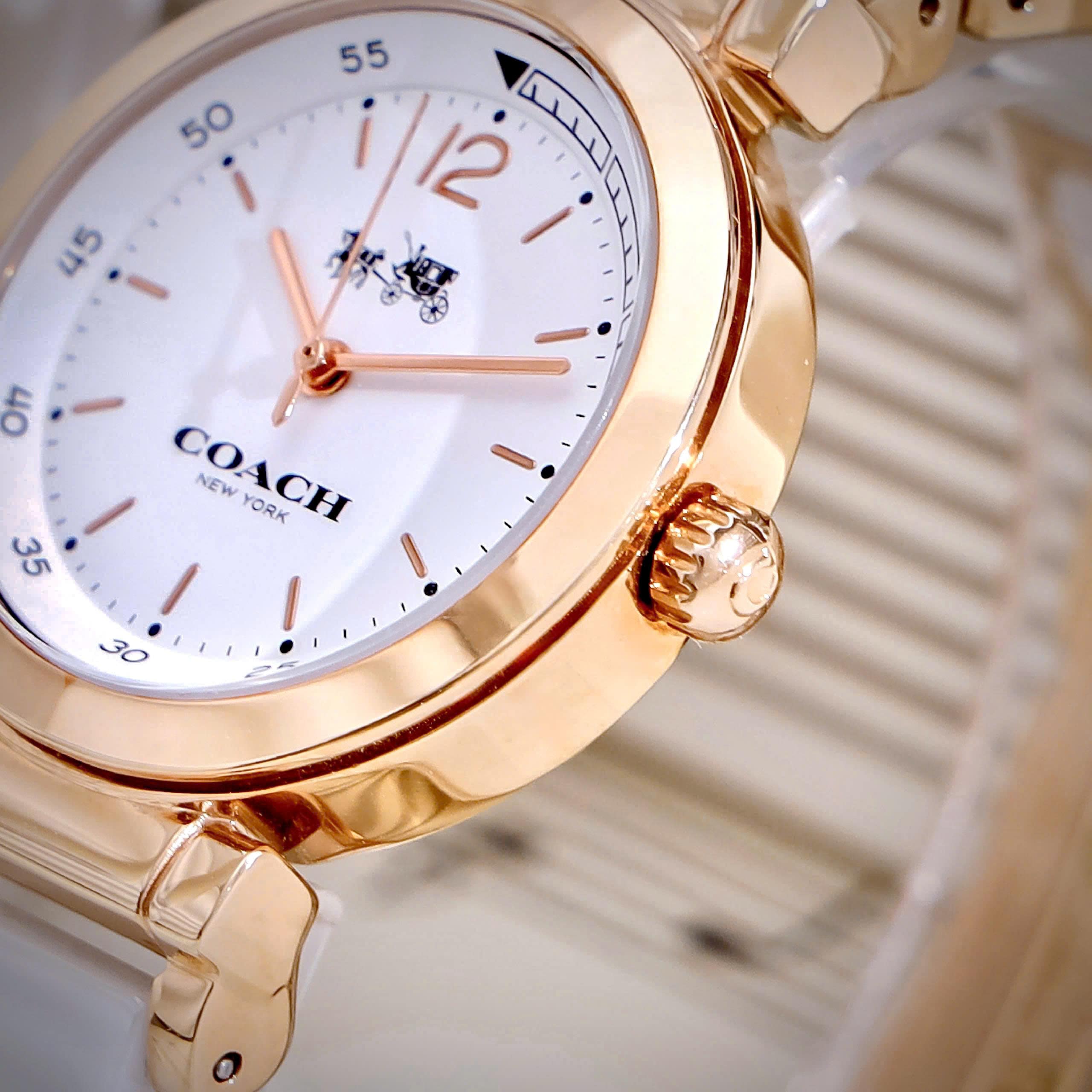 Đồng hồ đeo tay Coach nữ Rose Gold White Ceramic Ladies Bracelet Watch 14502463 10