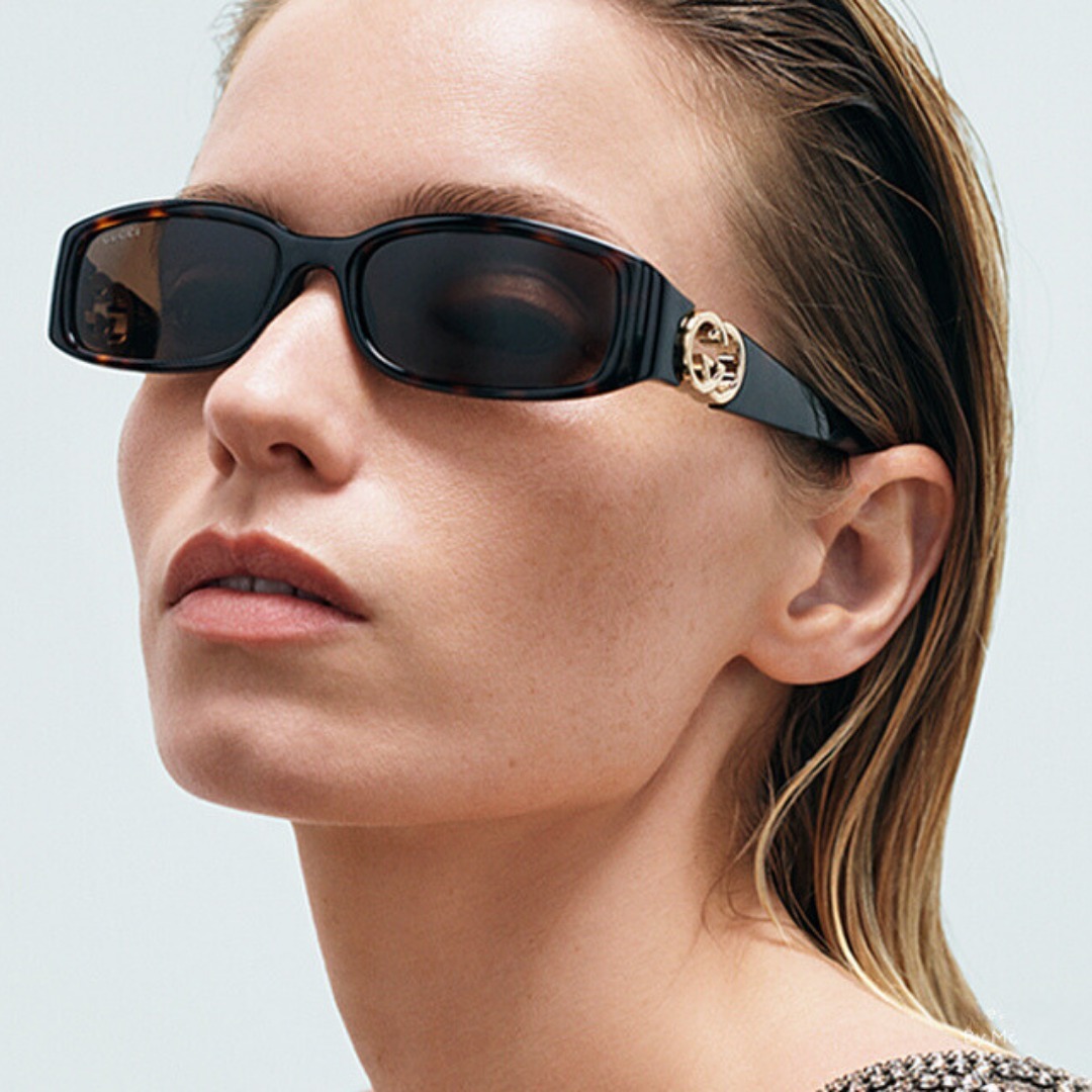 Kính mát Gucci Rectangular Frame Sunglasses Dark Tortoiseshell GG1661S 6