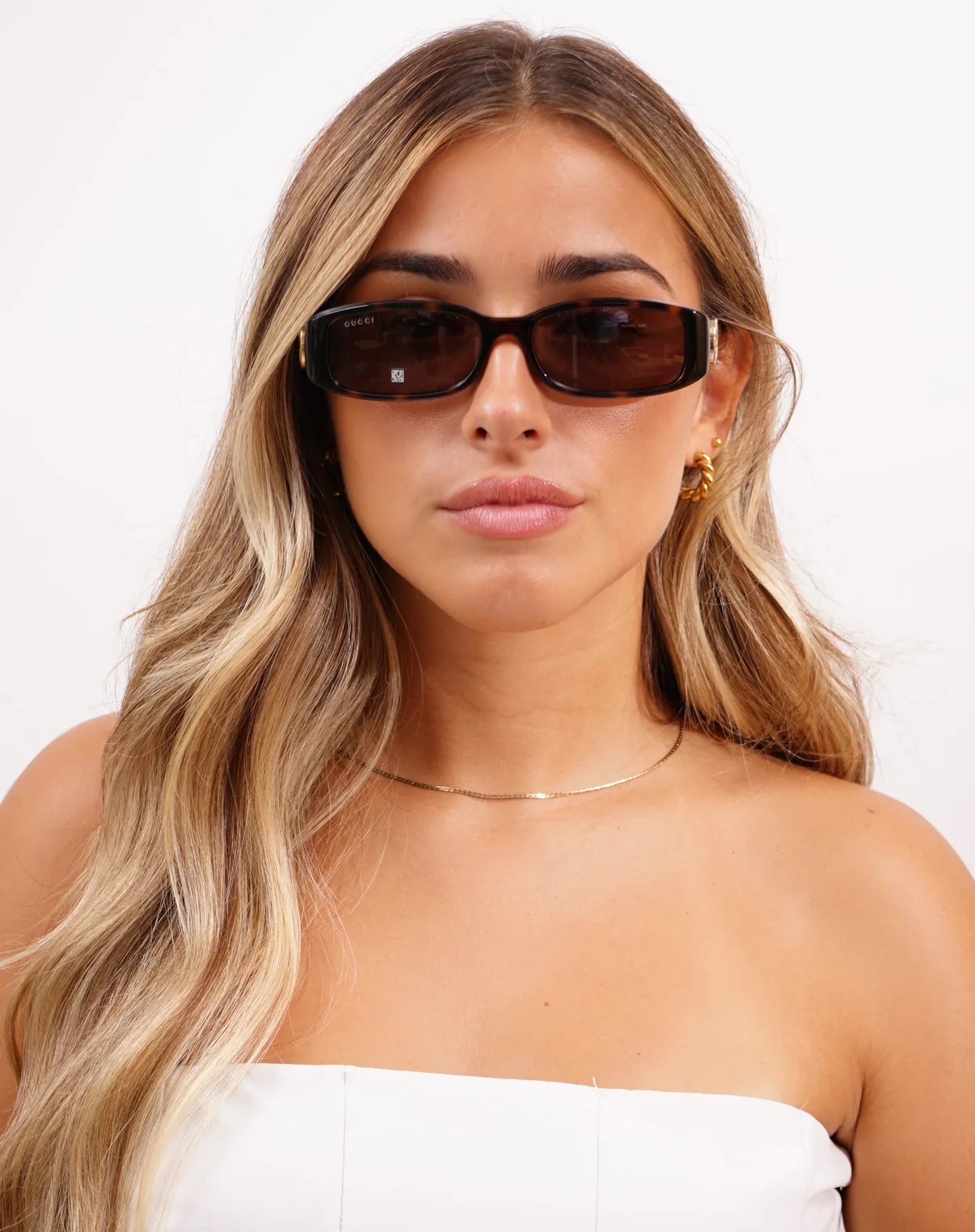 Kính mát Gucci Rectangular Frame Sunglasses Dark Tortoiseshell GG1661S 8