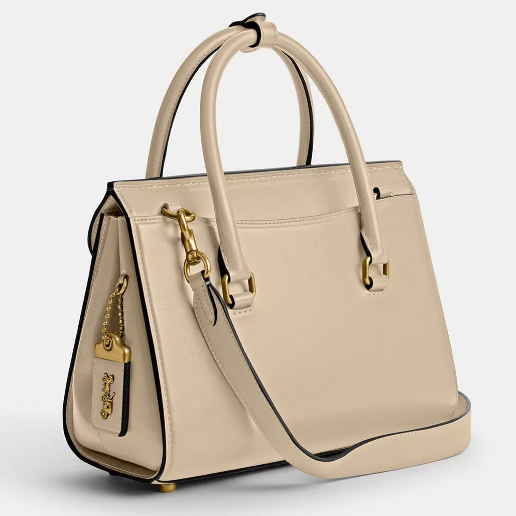 TÚI XÁCH NỮ COACH BROOME CARRYALL LUXE REFINED CALF LEATHER BRASS IVORY CP119 1