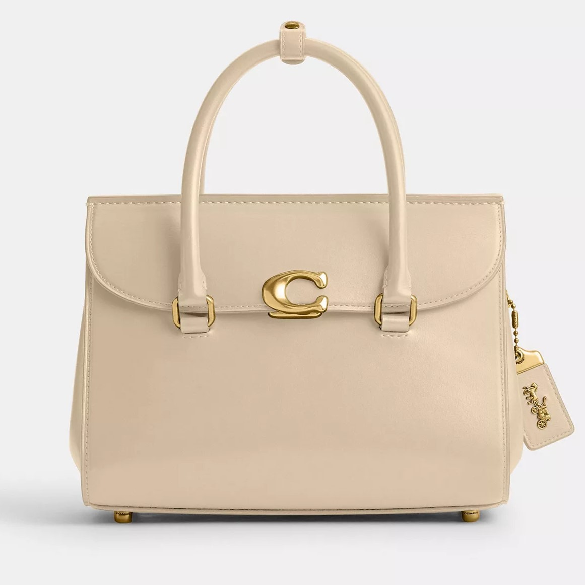 TÚI XÁCH NỮ COACH BROOME CARRYALL LUXE REFINED CALF LEATHER BRASS IVORY CP119 6