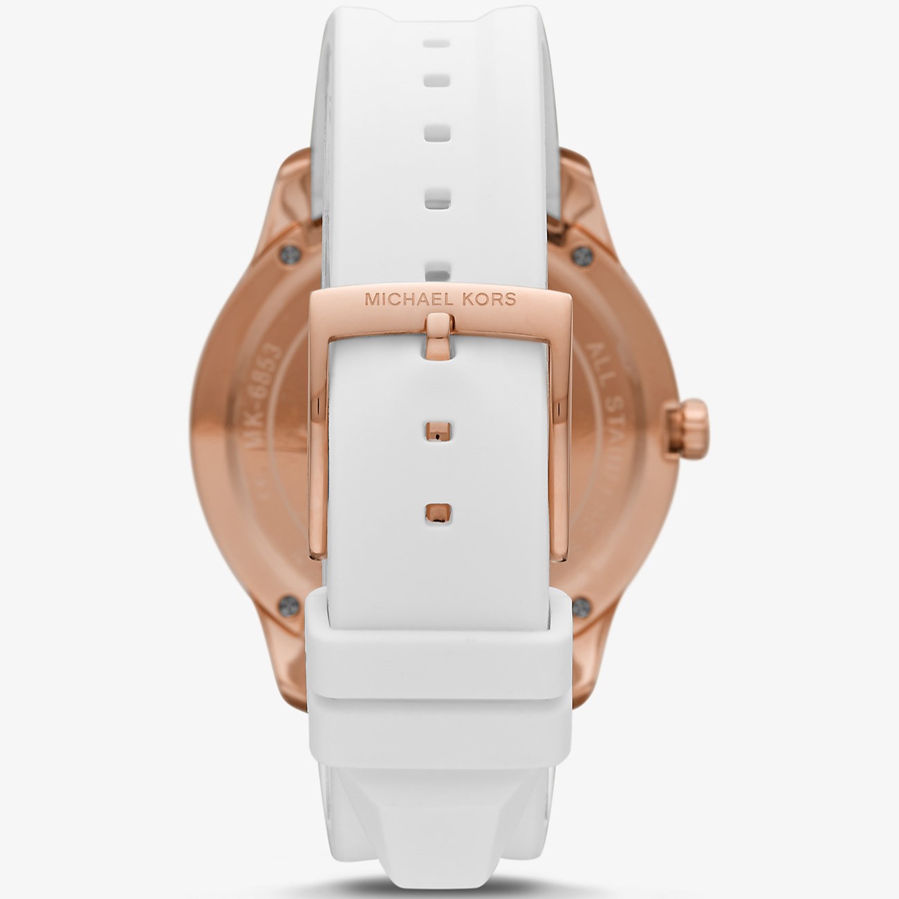 ĐỒNG HỒ ĐEO TAY MICHAEL KORS RUNWAY DIVE OVERSIZED ROSE GOLD-TONE SILICONE STRAP WATCH MK6853 1