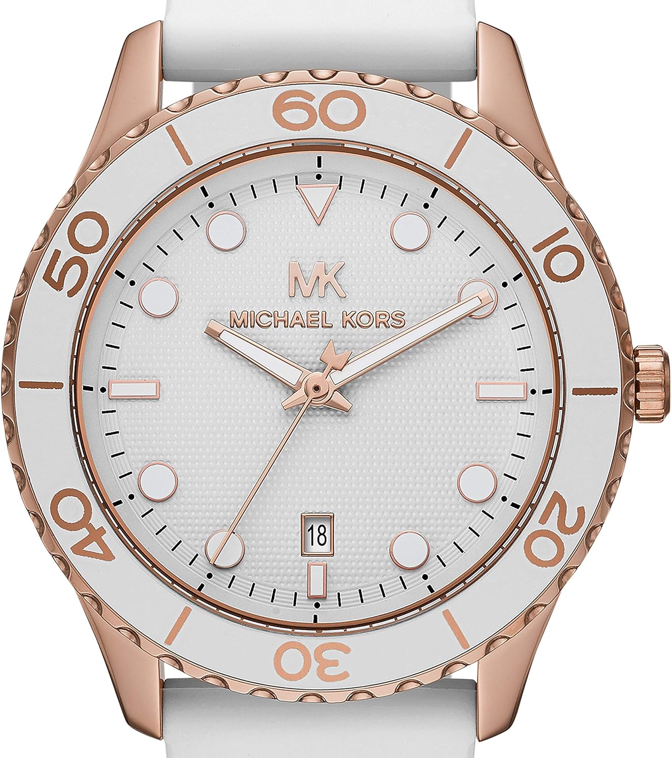 ĐỒNG HỒ ĐEO TAY MICHAEL KORS RUNWAY DIVE OVERSIZED ROSE GOLD-TONE SILICONE STRAP WATCH MK6853 4