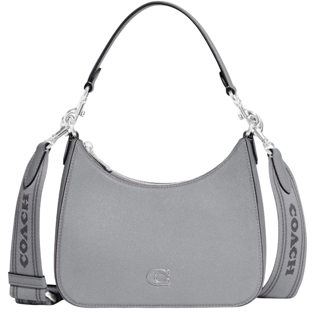 Túi Coach Hobo Crossbody Grey Crossgrain Leather With Signature Canvas CJ842 2