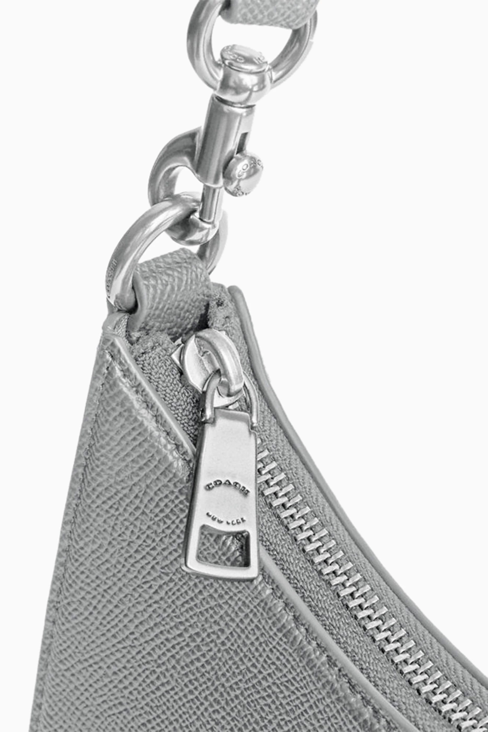 Túi Coach Hobo Crossbody Grey Crossgrain Leather With Signature Canvas CJ842 5