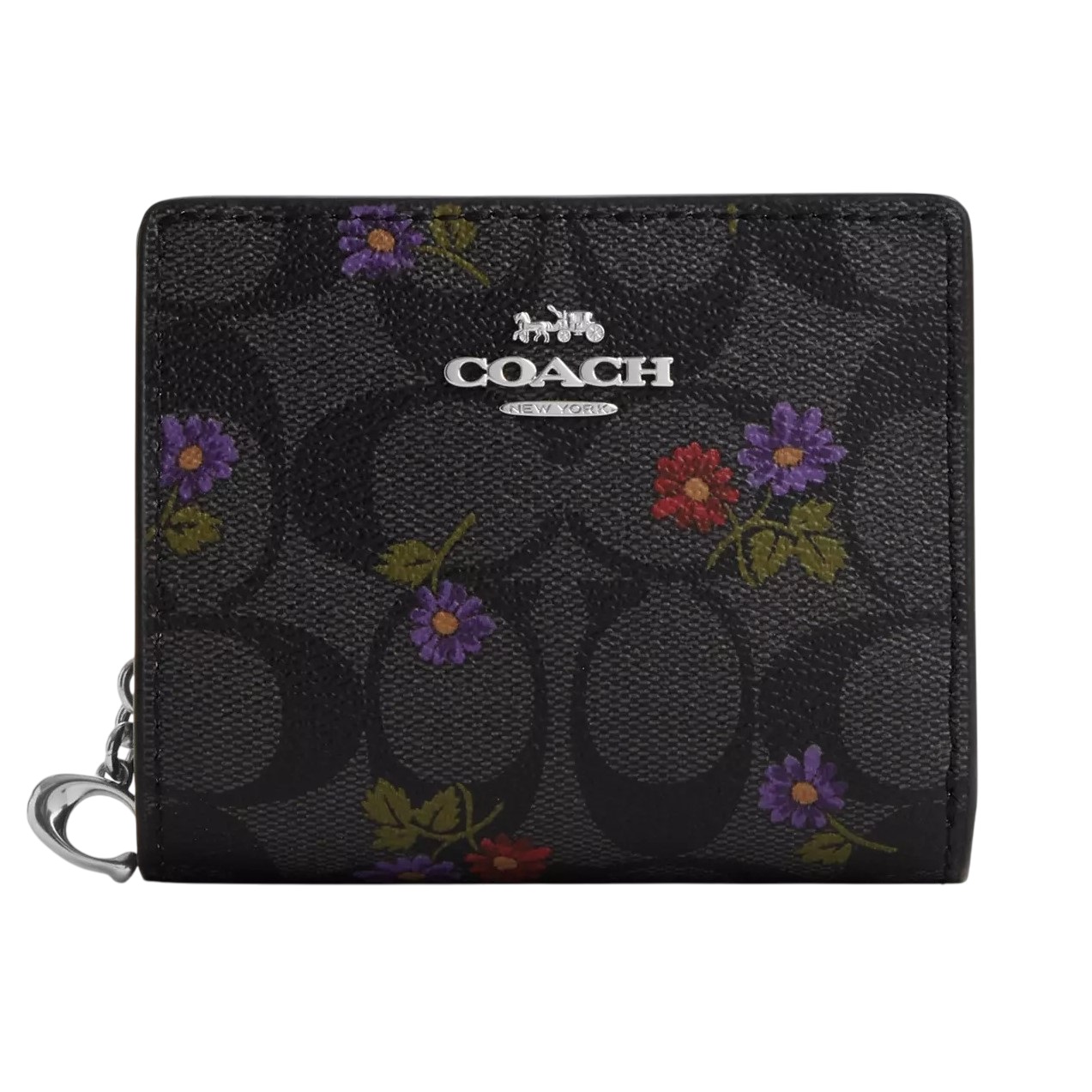Ví nữ Coach ngắn Snap Wallet In Signature Canvas With Country Floral Print CM973 4
