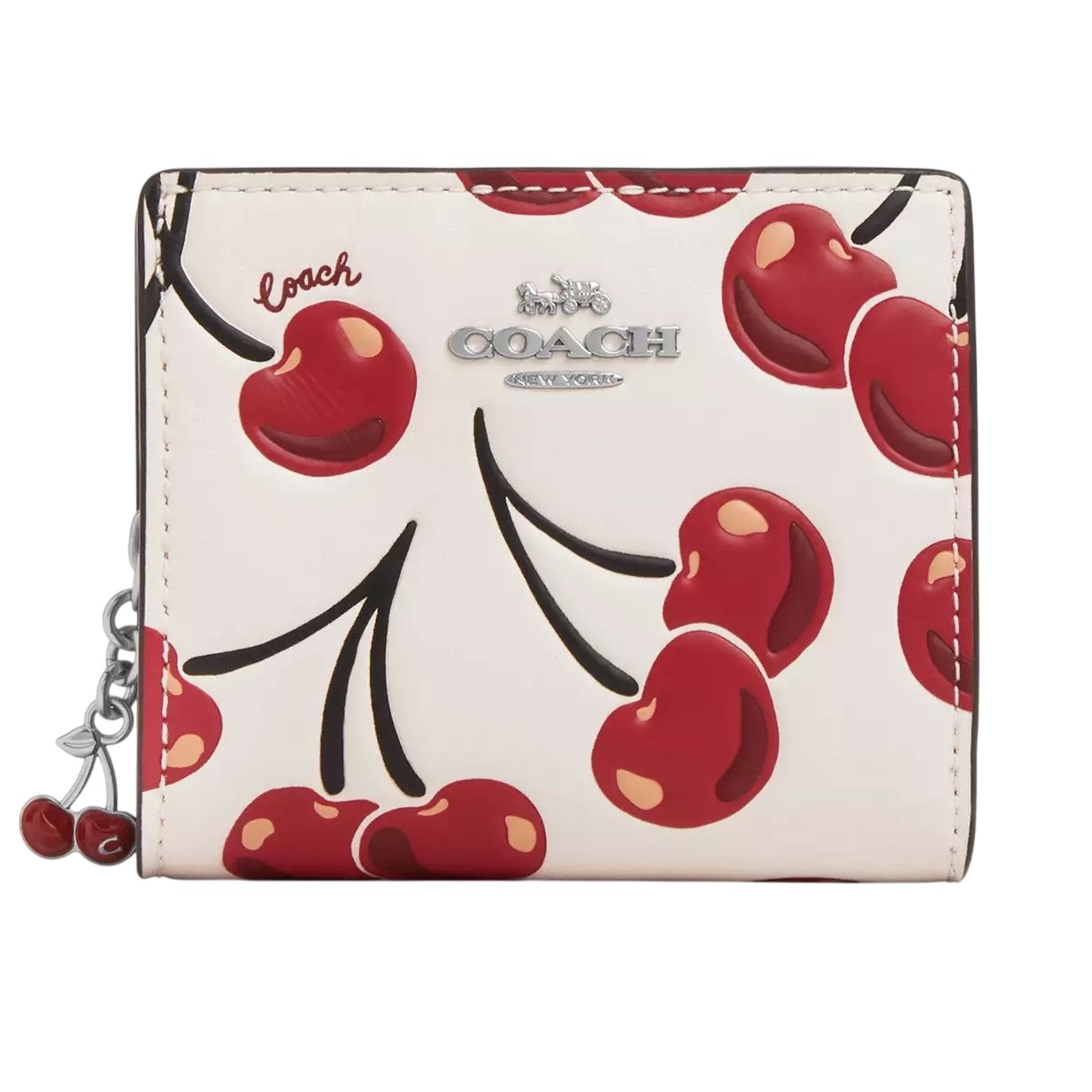 Ví ngắn Coach Snap Wallet With Cherry Print CZ618 5