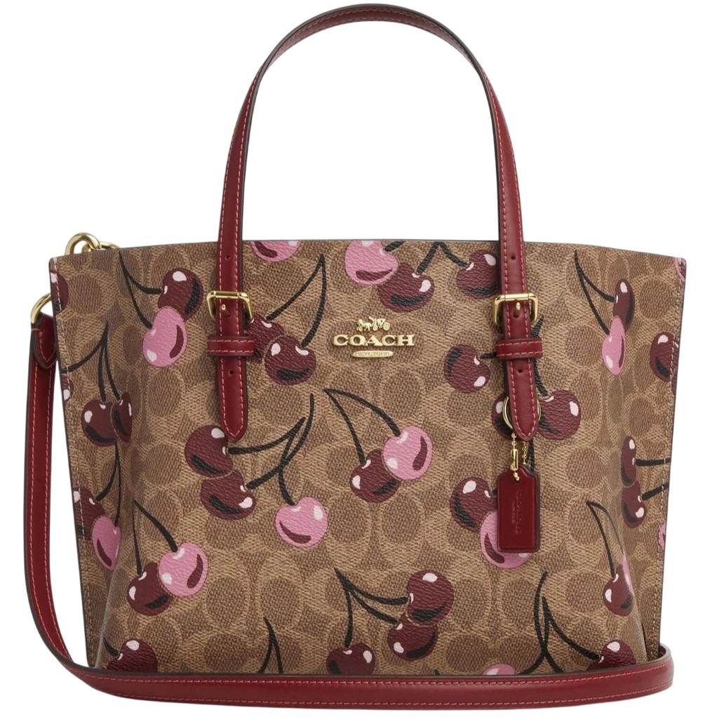 Túi xách Coach nữ Mollie Tote Bag 25 In Signature Canvas With Cherry Print CZ772 2