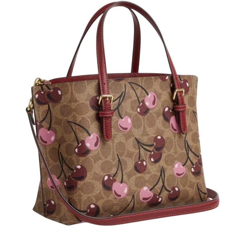 Túi xách Coach nữ Mollie Tote Bag 25 In Signature Canvas With Cherry Print CZ772 5