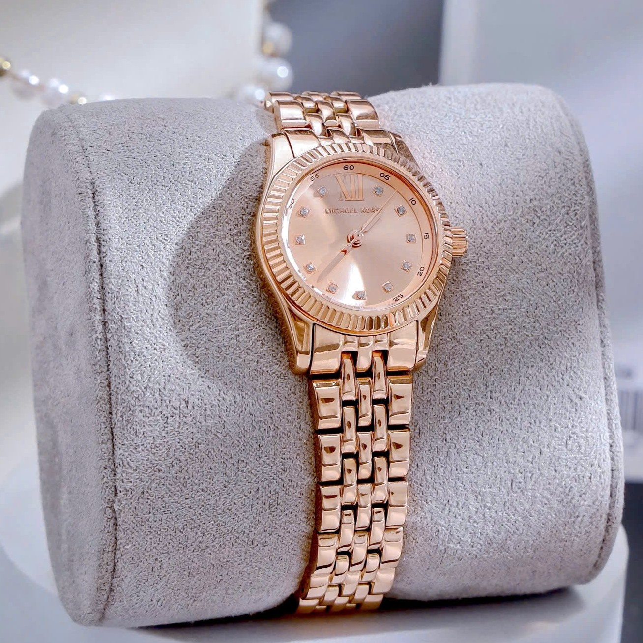 Đồng hồ đeo tay MK nữ Michael Kors Petite Lexington Rose Gold-tone Pavé Watch MK4739 5