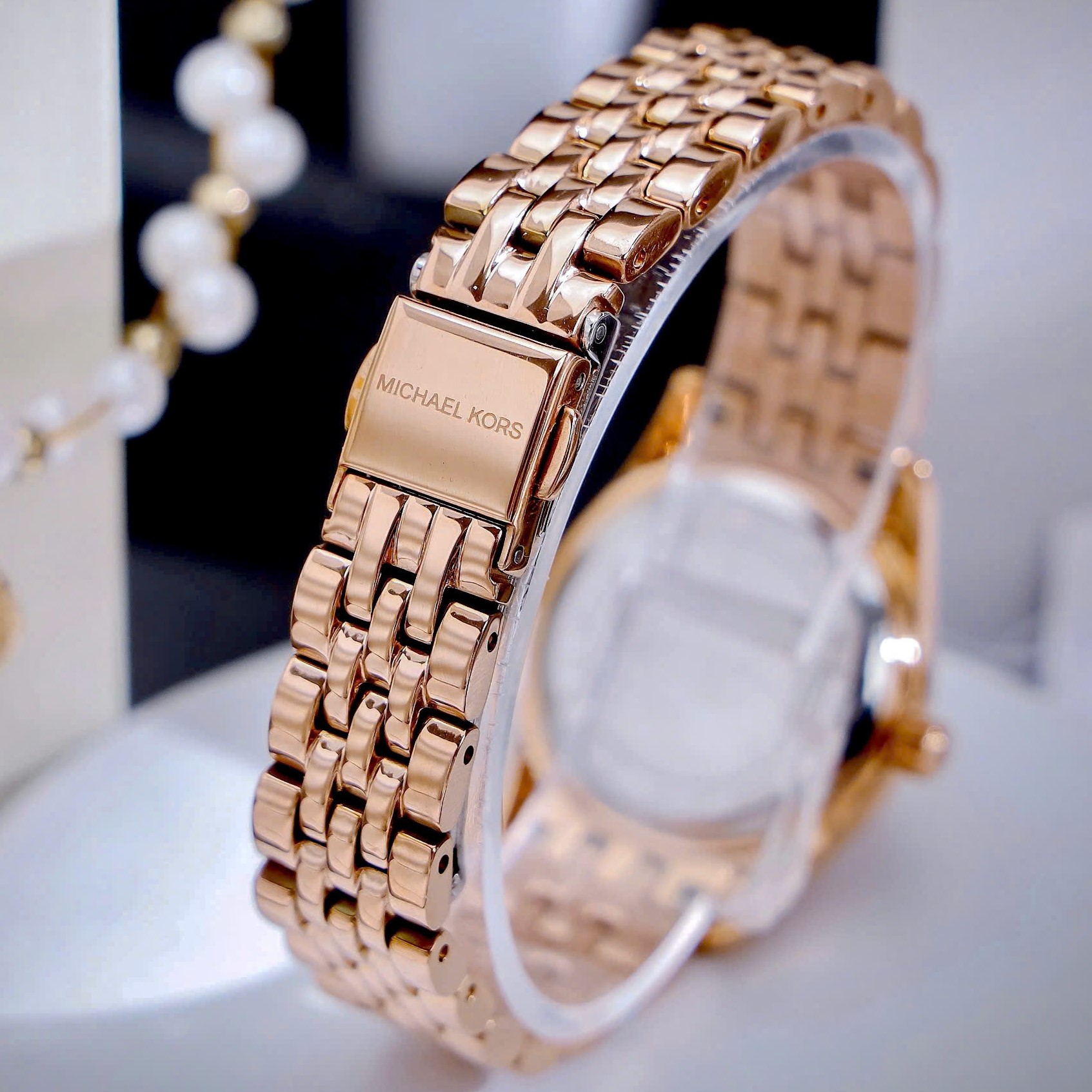Đồng hồ đeo tay MK nữ Michael Kors Petite Lexington Rose Gold-tone Pavé Watch MK4739 9