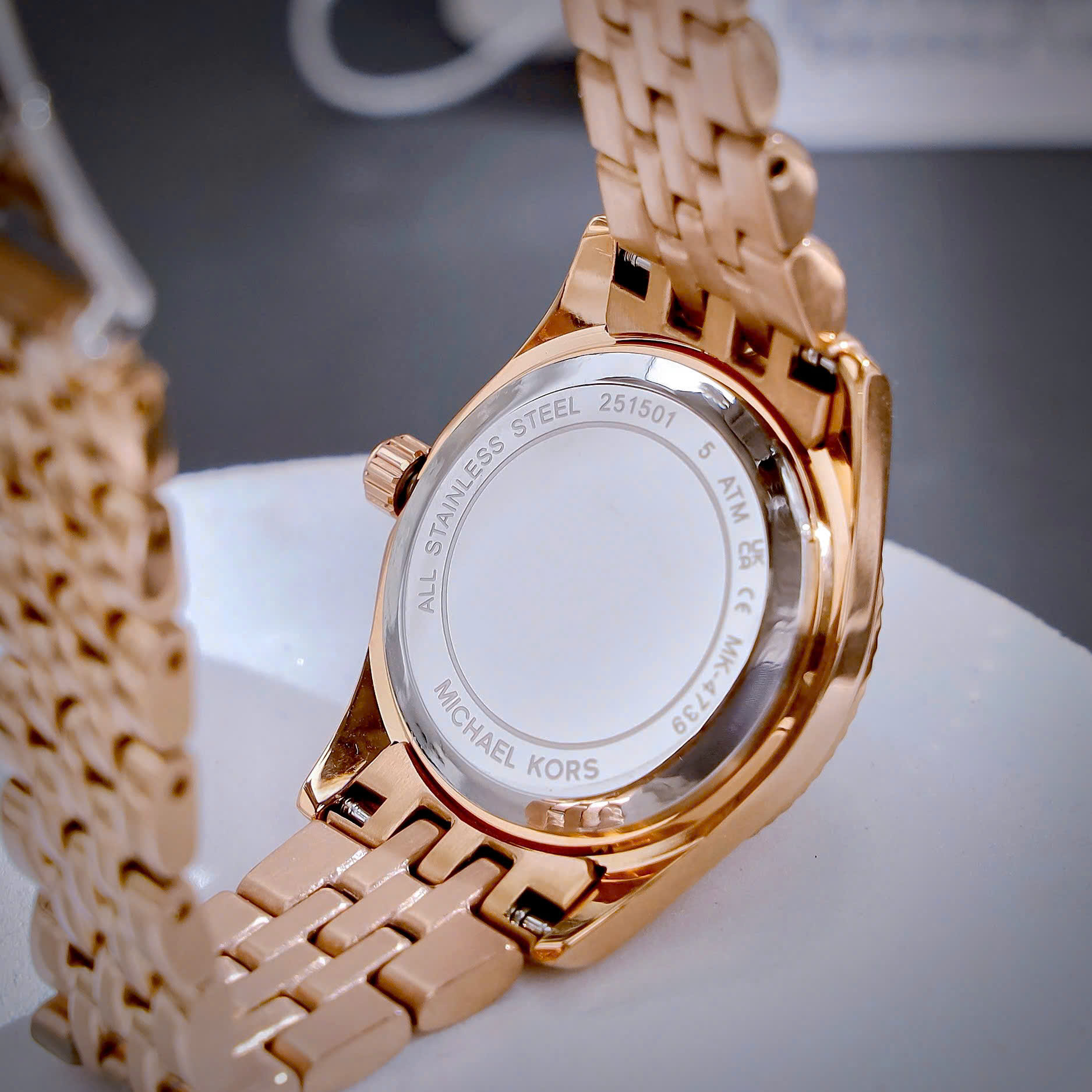 Đồng hồ đeo tay MK nữ Michael Kors Petite Lexington Rose Gold-tone Pavé Watch MK4739 12