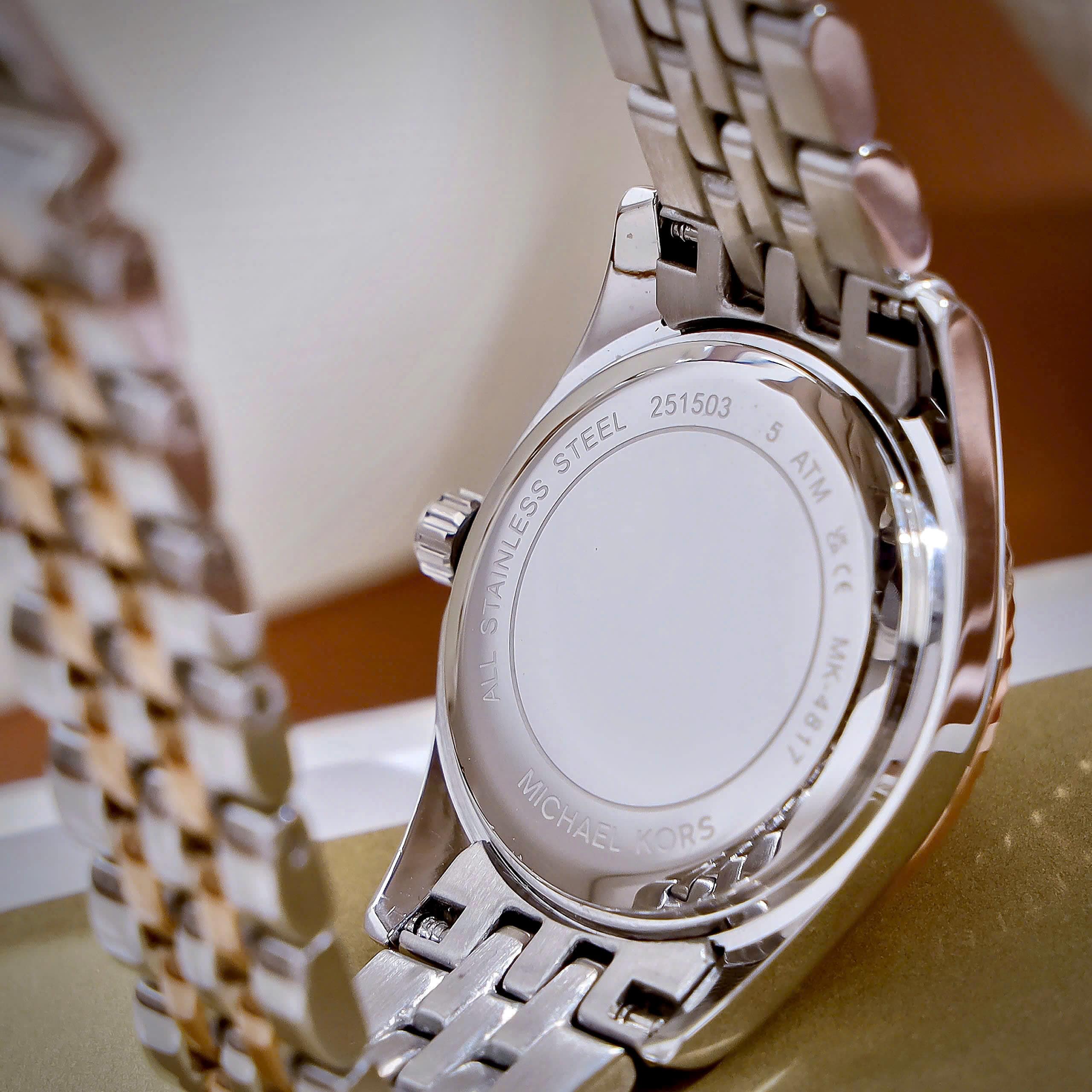 Đồng hồ đeo tay MK nữ Michael Kors Lexington Pavé Two-Tone Watch and Slider Bracelet Gift Set MK4817 2