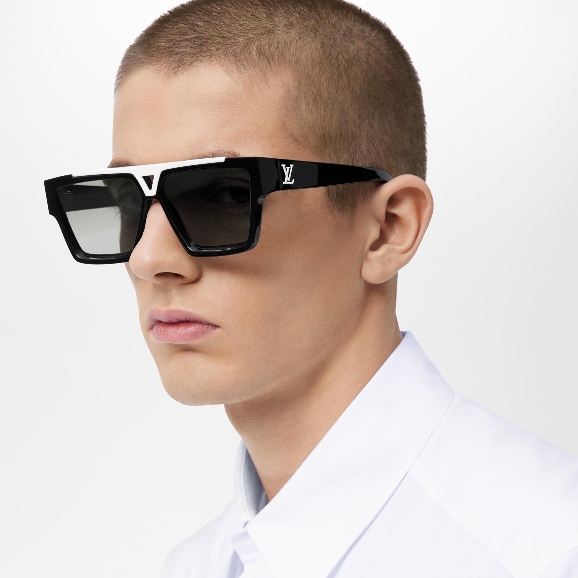 MẮT KÍNH NAM MÀU ĐEN LOUIS VUITTON EVIDENCE SQUARE SHAPE WHITE PARTS BLACK ACETATE FRAME SUNGLASSES Z1682E 3