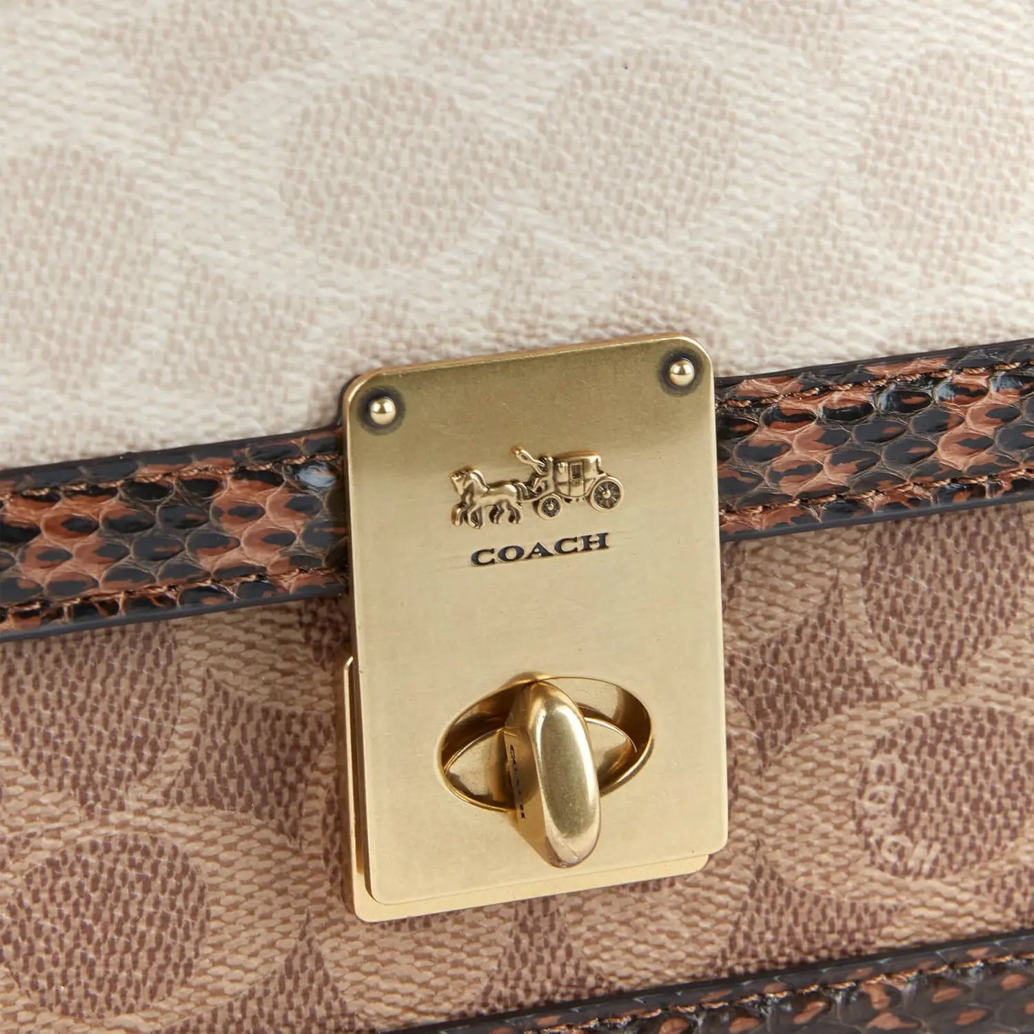 TÚI NỮ COACH HUTTON SHOULDER BAG IN BLOCKED SIGNATURE CANVAS WITH SNAKESKIN DETAIL 13