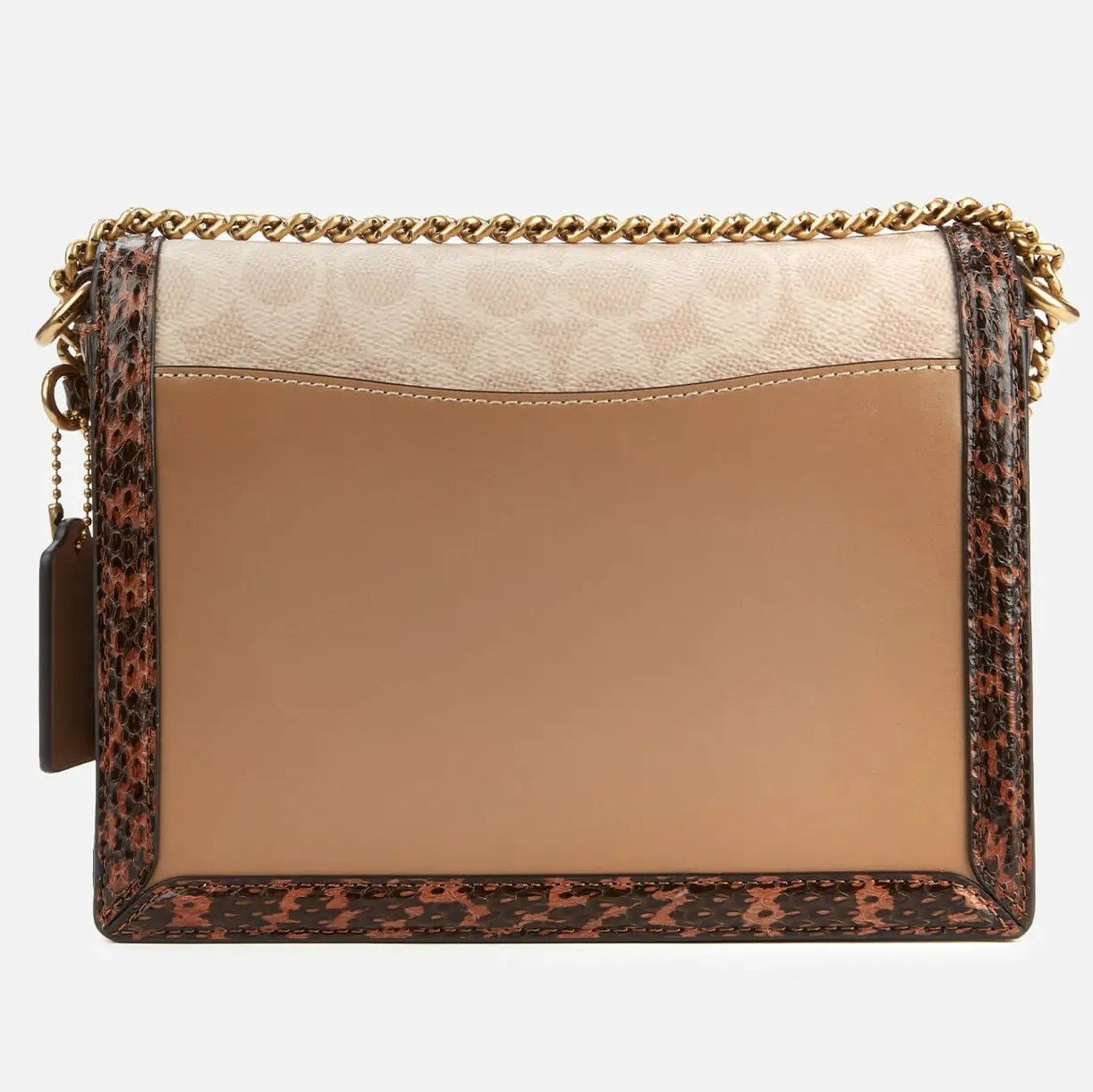 TÚI NỮ COACH HUTTON SHOULDER BAG IN BLOCKED SIGNATURE CANVAS WITH SNAKESKIN DETAIL 14