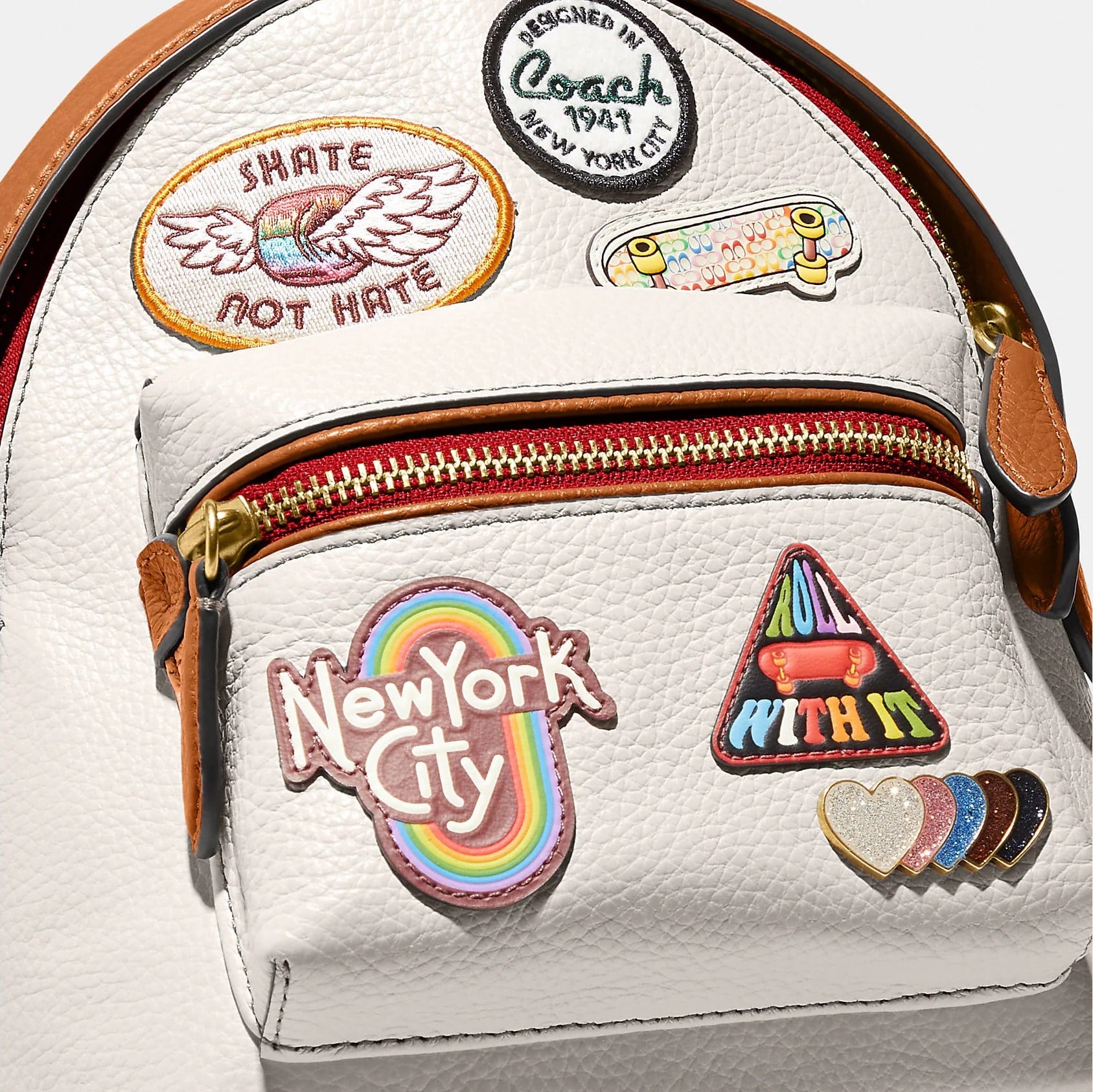 BALO NỮ STICKER COACH CHARTER BACKPACK 18 WITH PATCHES CA137 8