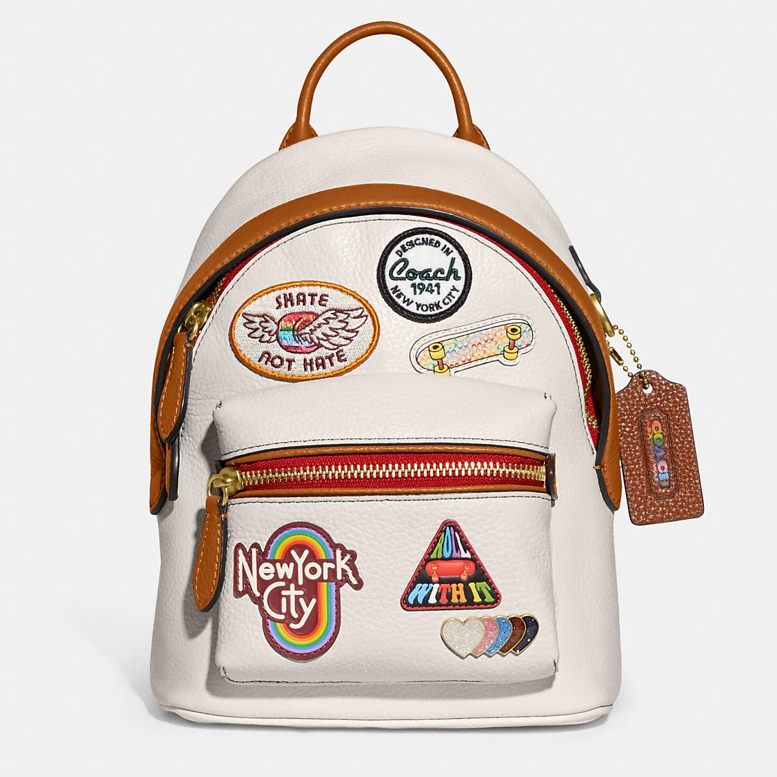 BALO NỮ STICKER COACH CHARTER BACKPACK 18 WITH PATCHES CA137 13