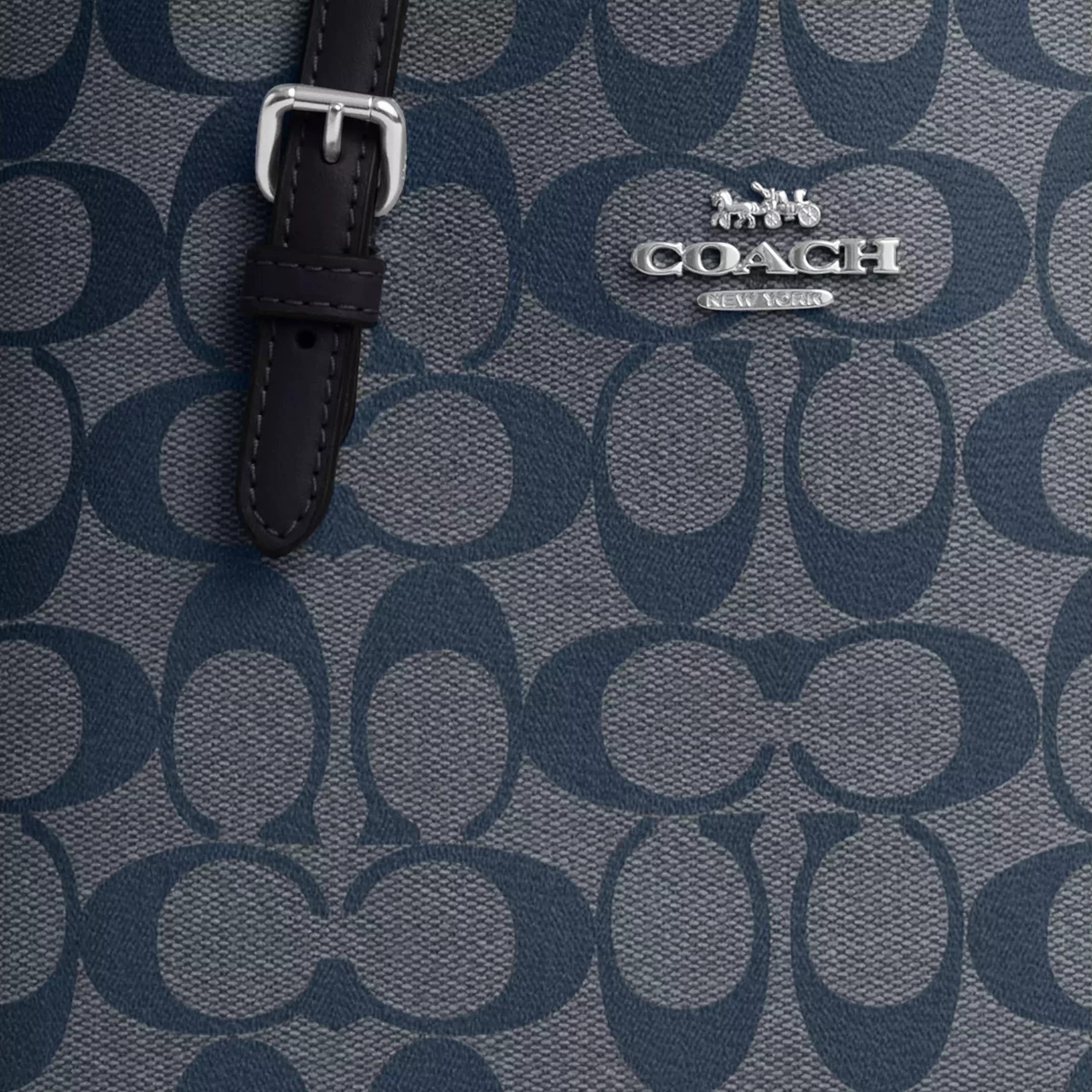 TÚI NỮ COACH MOLLIE TOTE BAG 25 IN SIGNATURE CANVAS DENIM MIDNIGHT NAVY C4250 2