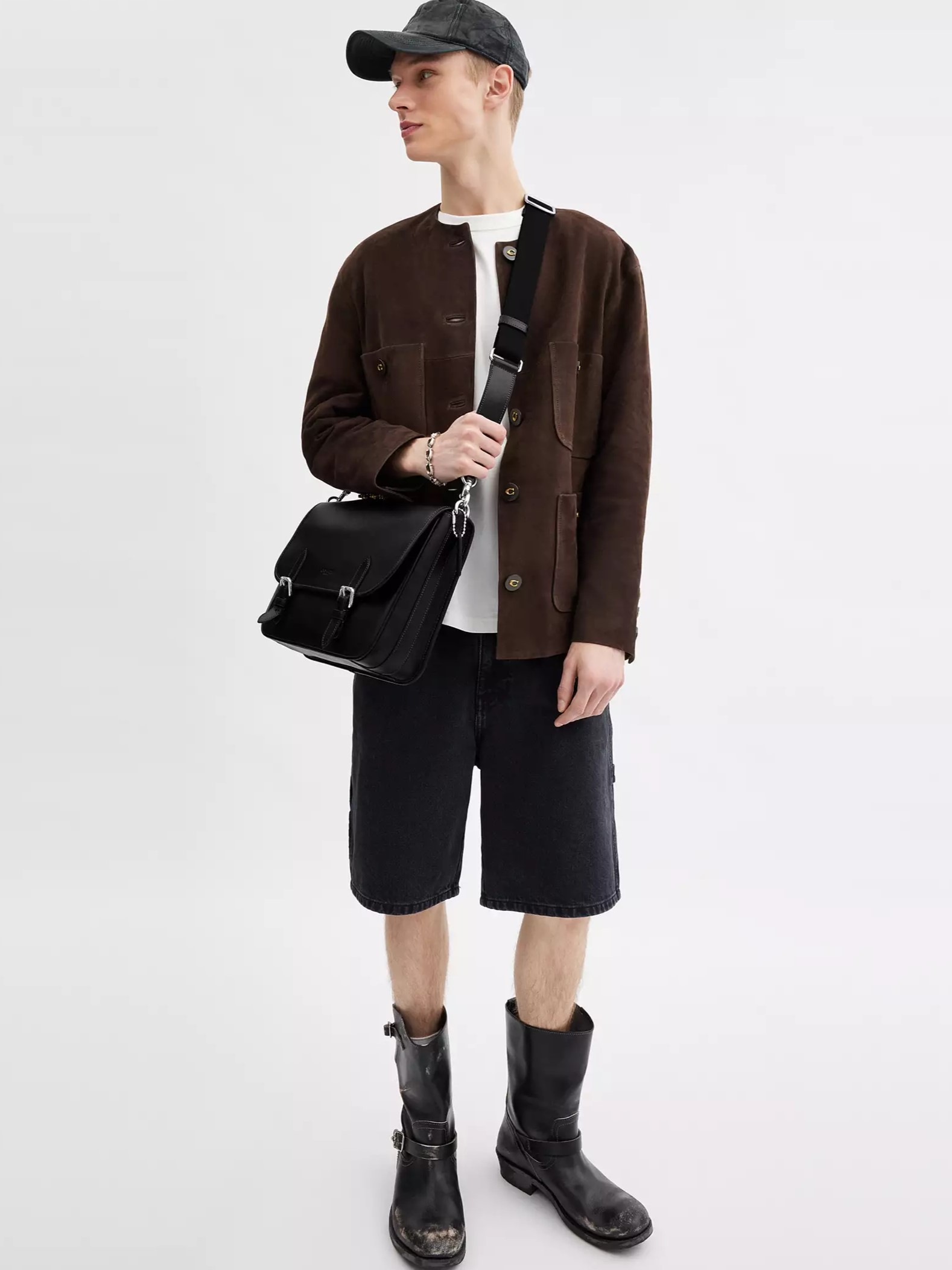 Túi đeo chéo Coach Nam Hitch Messenger Black CAH91 5