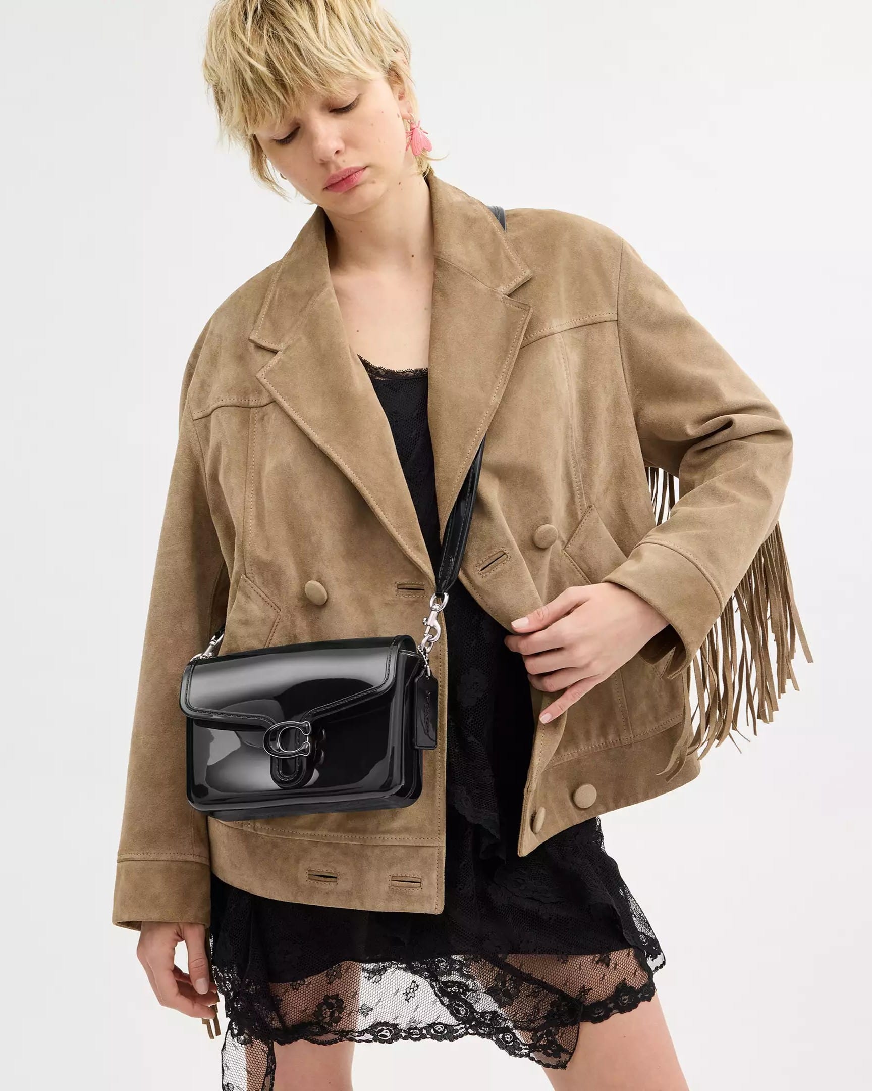 Túi đeo Coach nữ Jelly Tabby Silver Flower Black CH748 7
